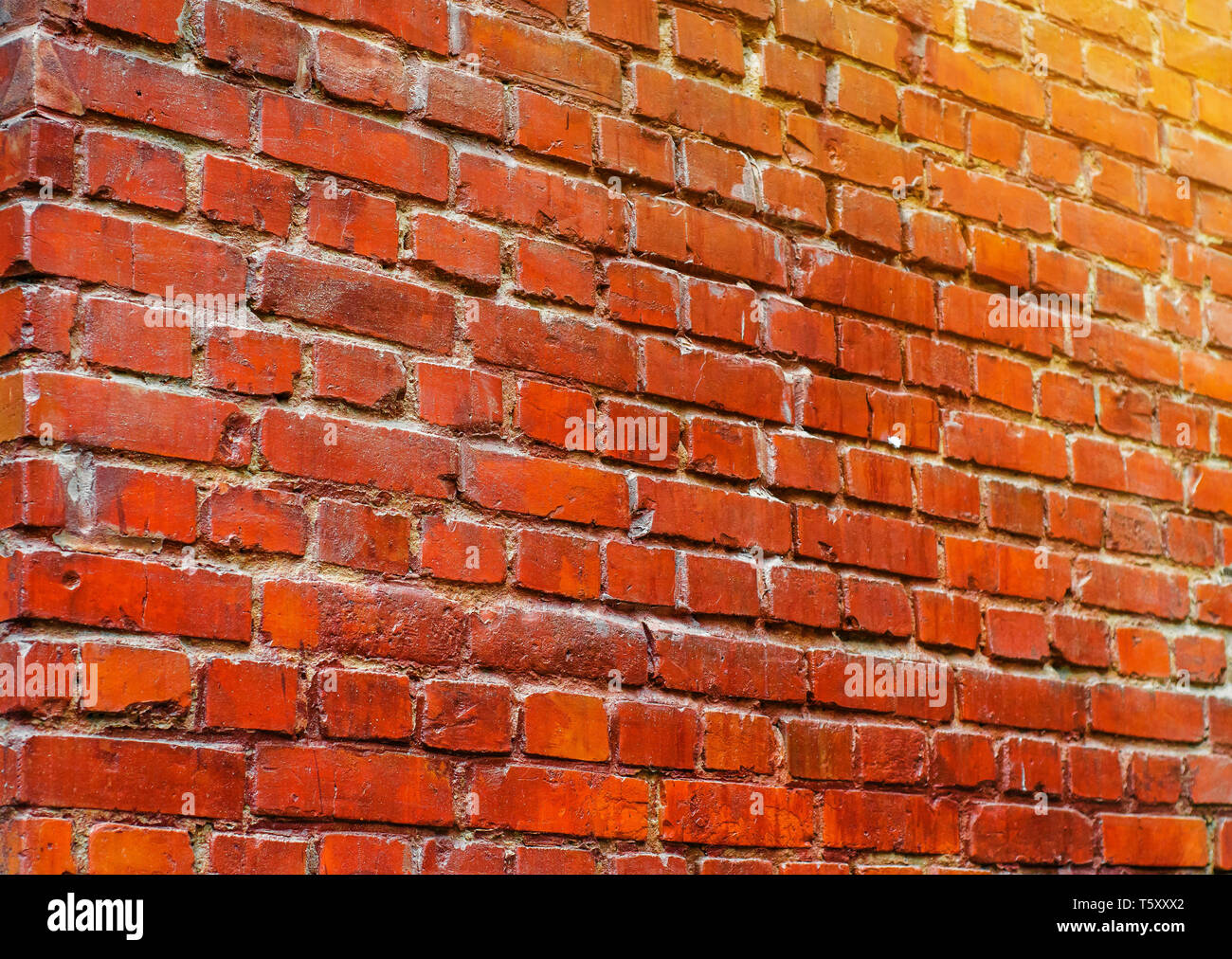 Brick wall of old red bricks Stock Photo Alamy