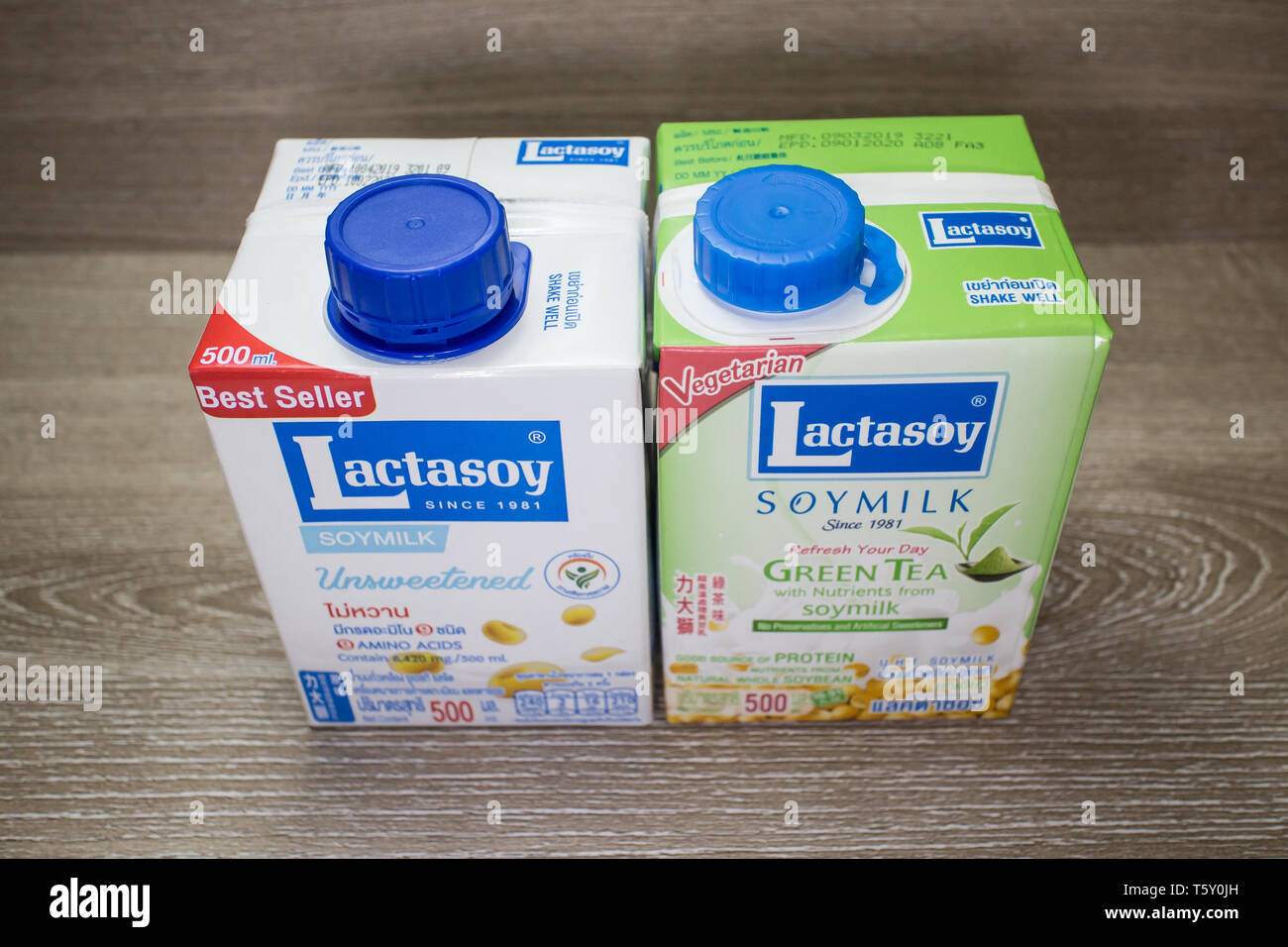 Chiangmai, Thailand April 27 2019 Lactasoy Soy Milk. Product by Lactasoy Thailand Company