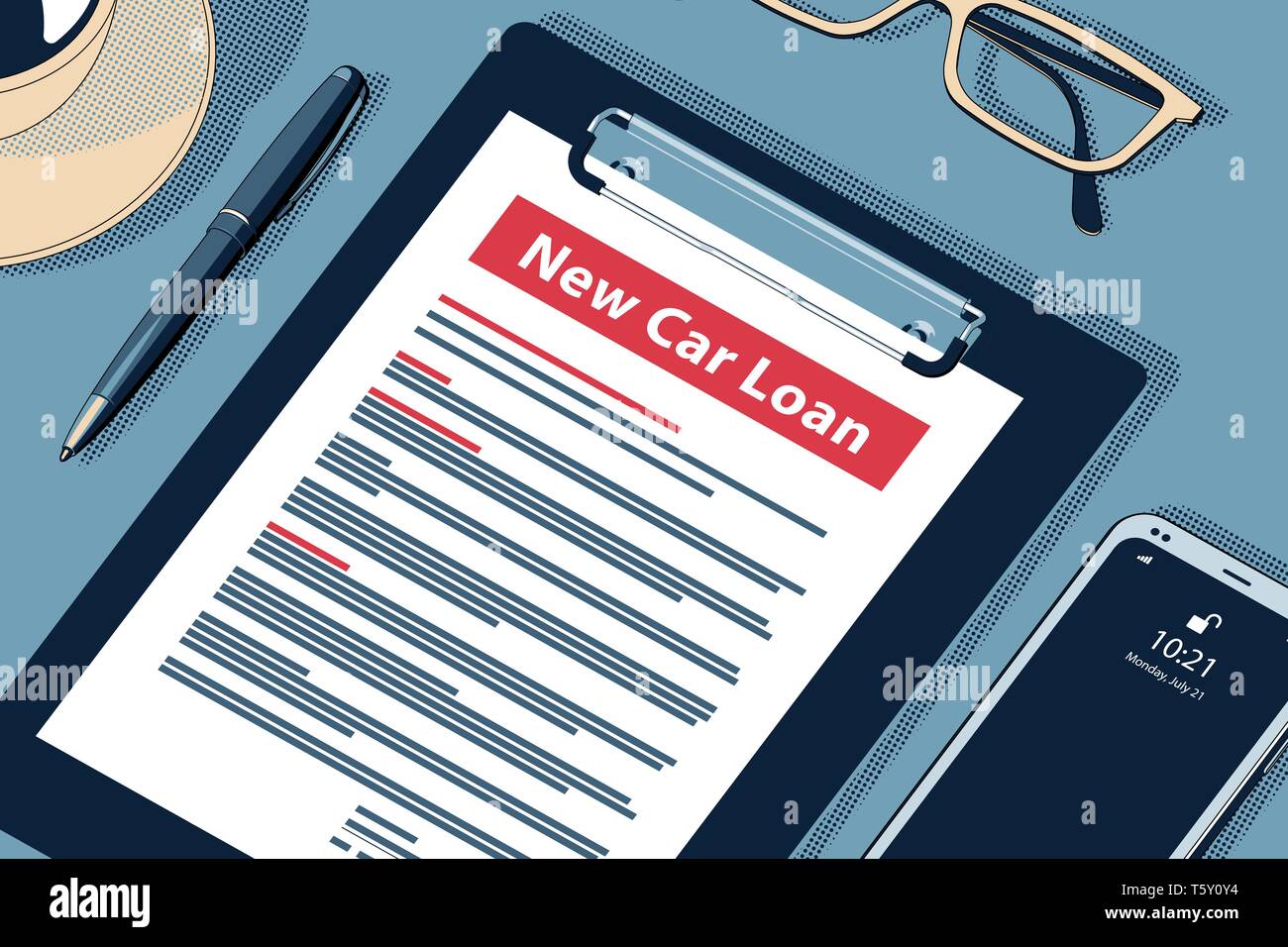 New Car Loan - Handsome Vector Halftone Isometric Illustration Stock ...