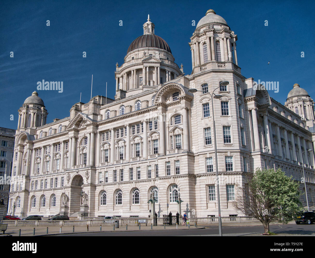 The Port of Liverpool Building, one of the Three Graces on Liverpool's historic, UNESCO World Heritage waterfront Stock Photo
