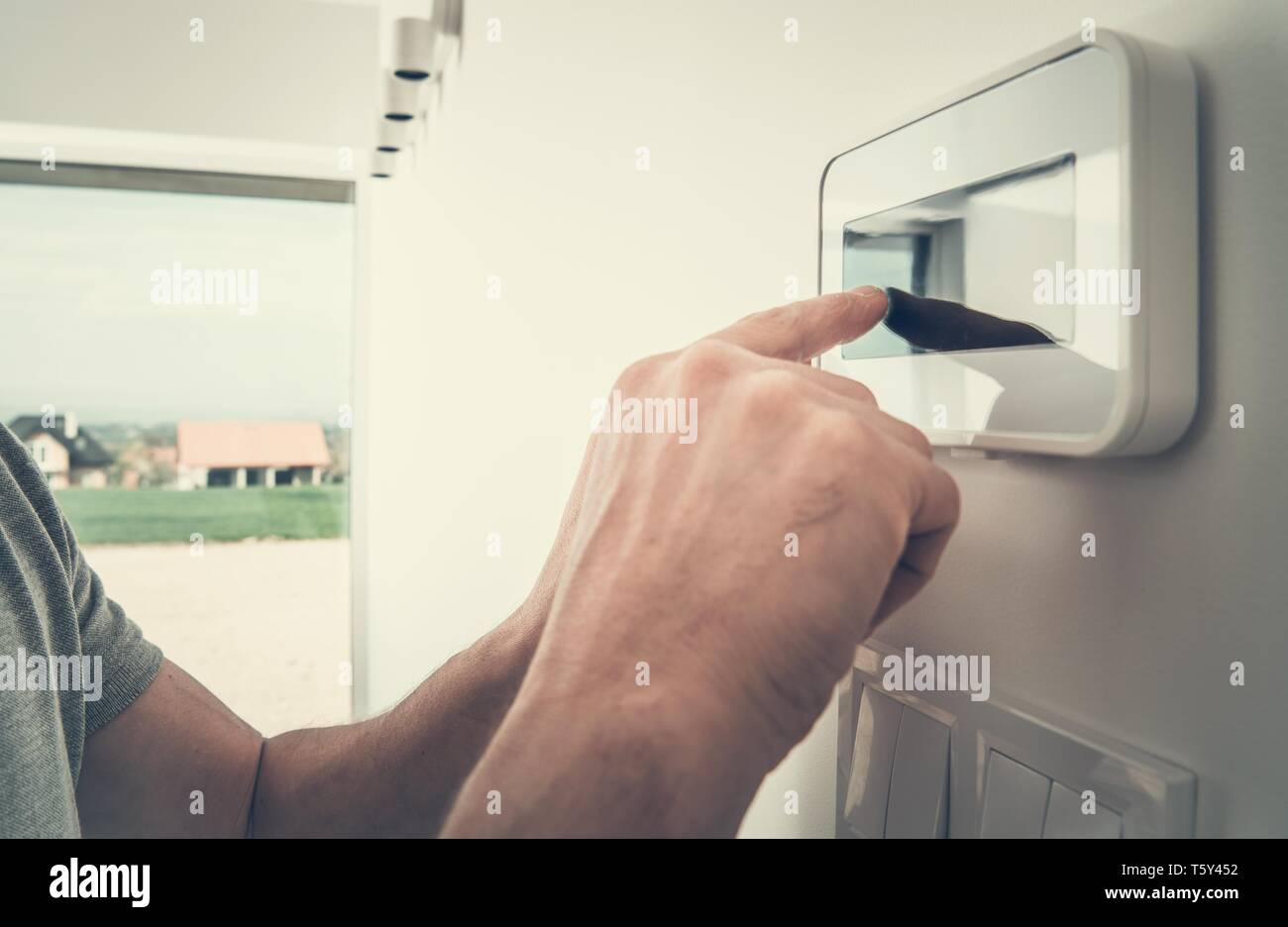 Home Climate Controlling Using Wall Control Device. Air Conditioning ...