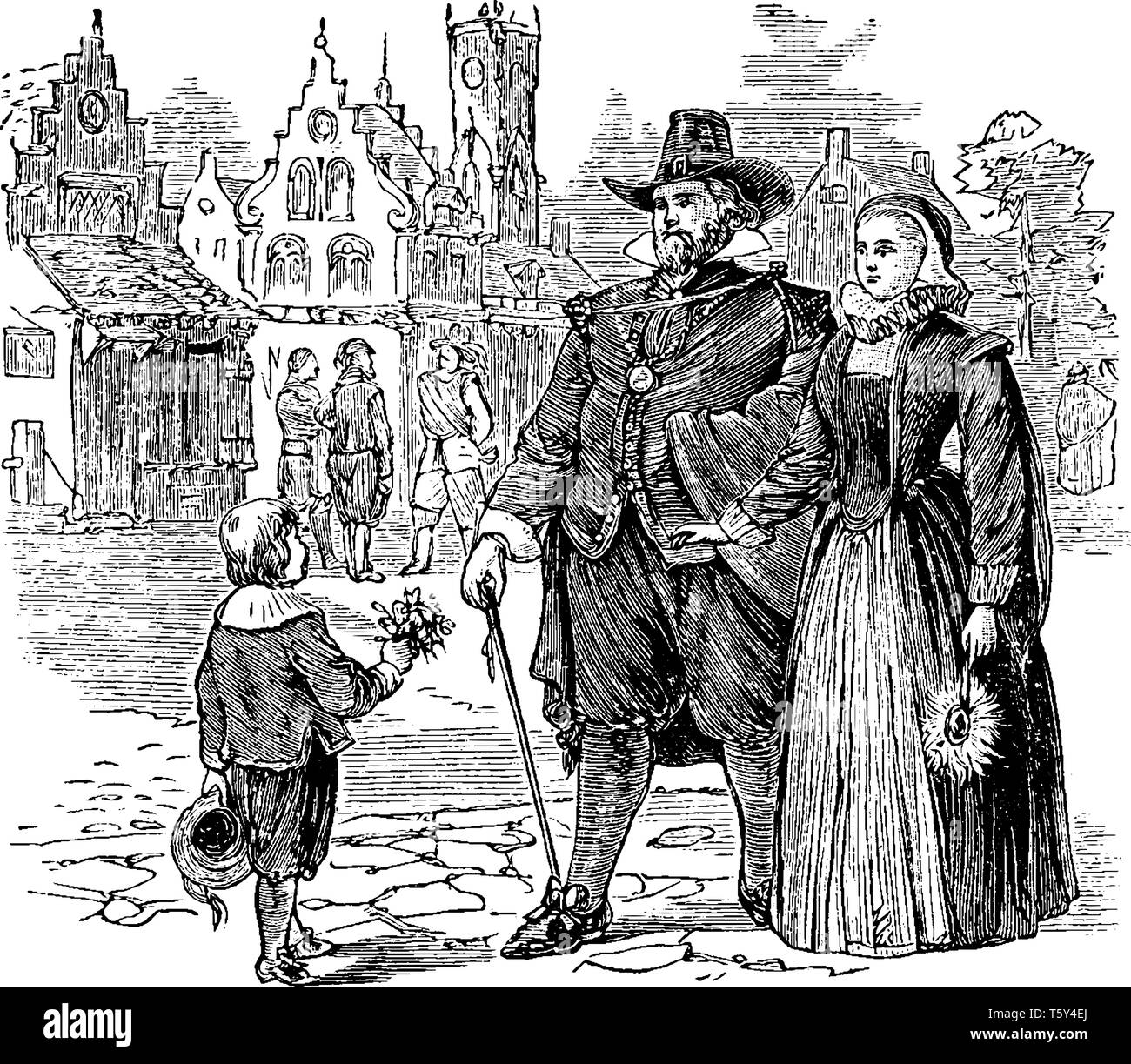 Colonial family illustration hires stock photography and images Alamy