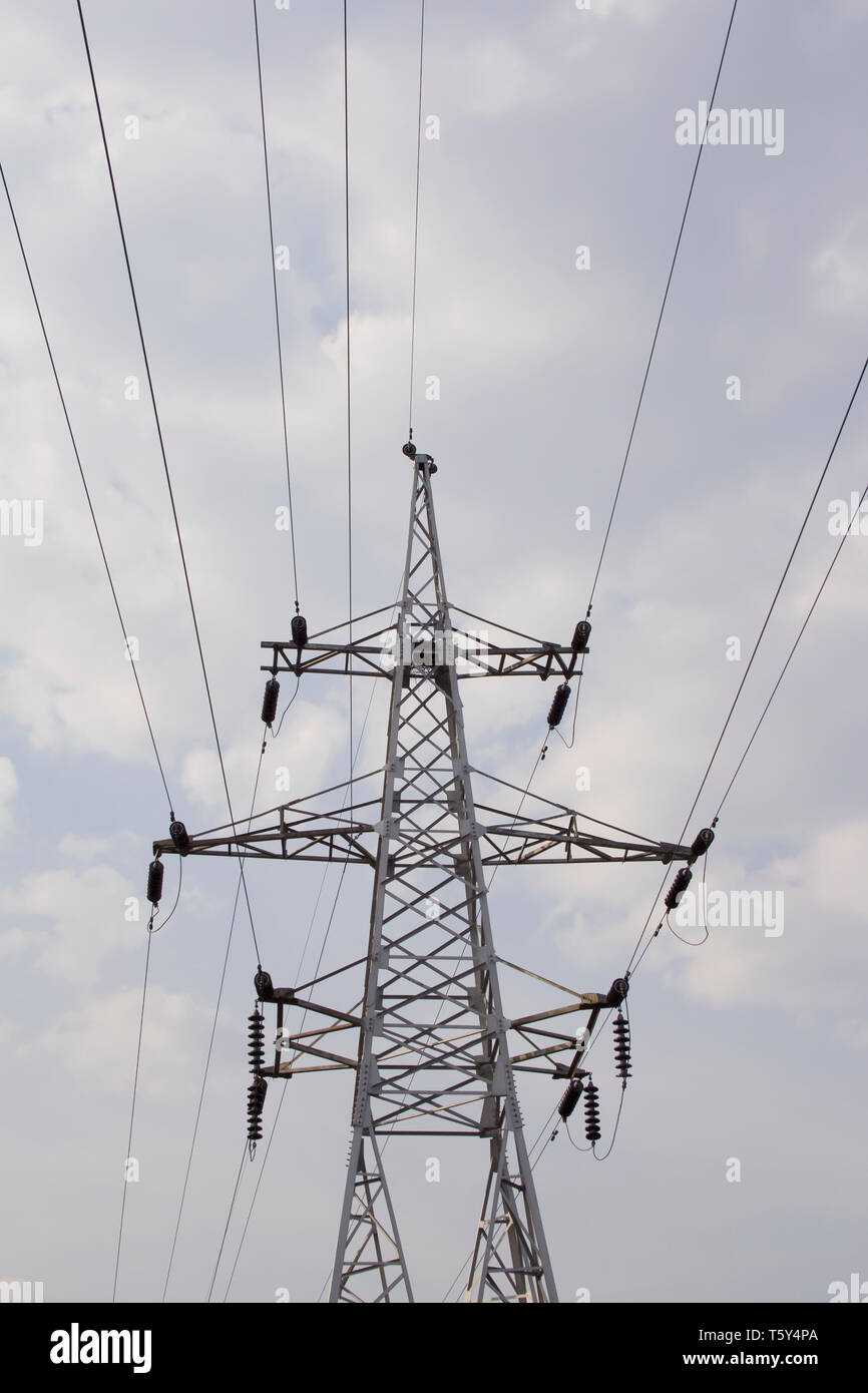 Electrical power supply. Industrial construction in work Stock Photo