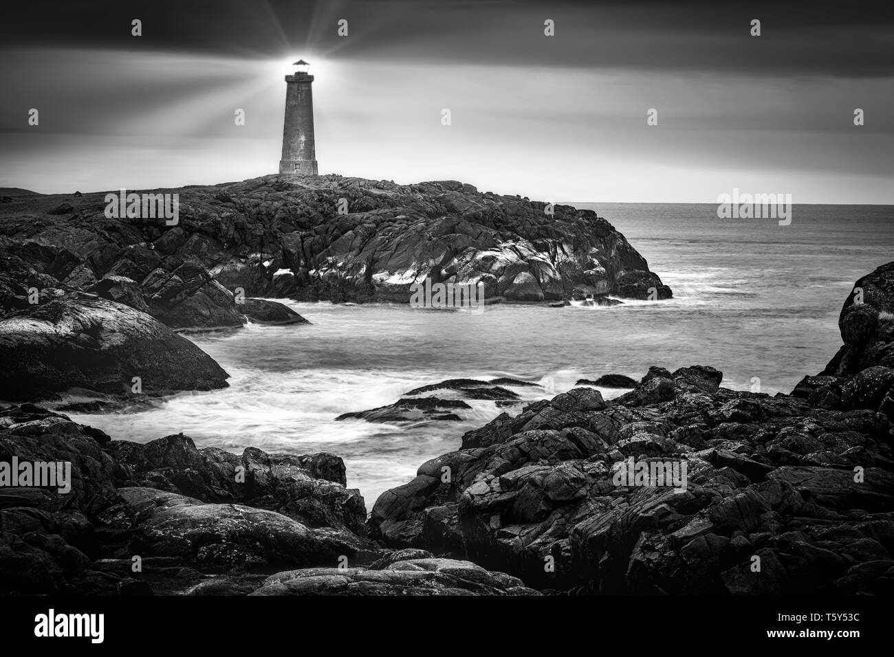 Portland Head light at by night, in Maine Stock Photo