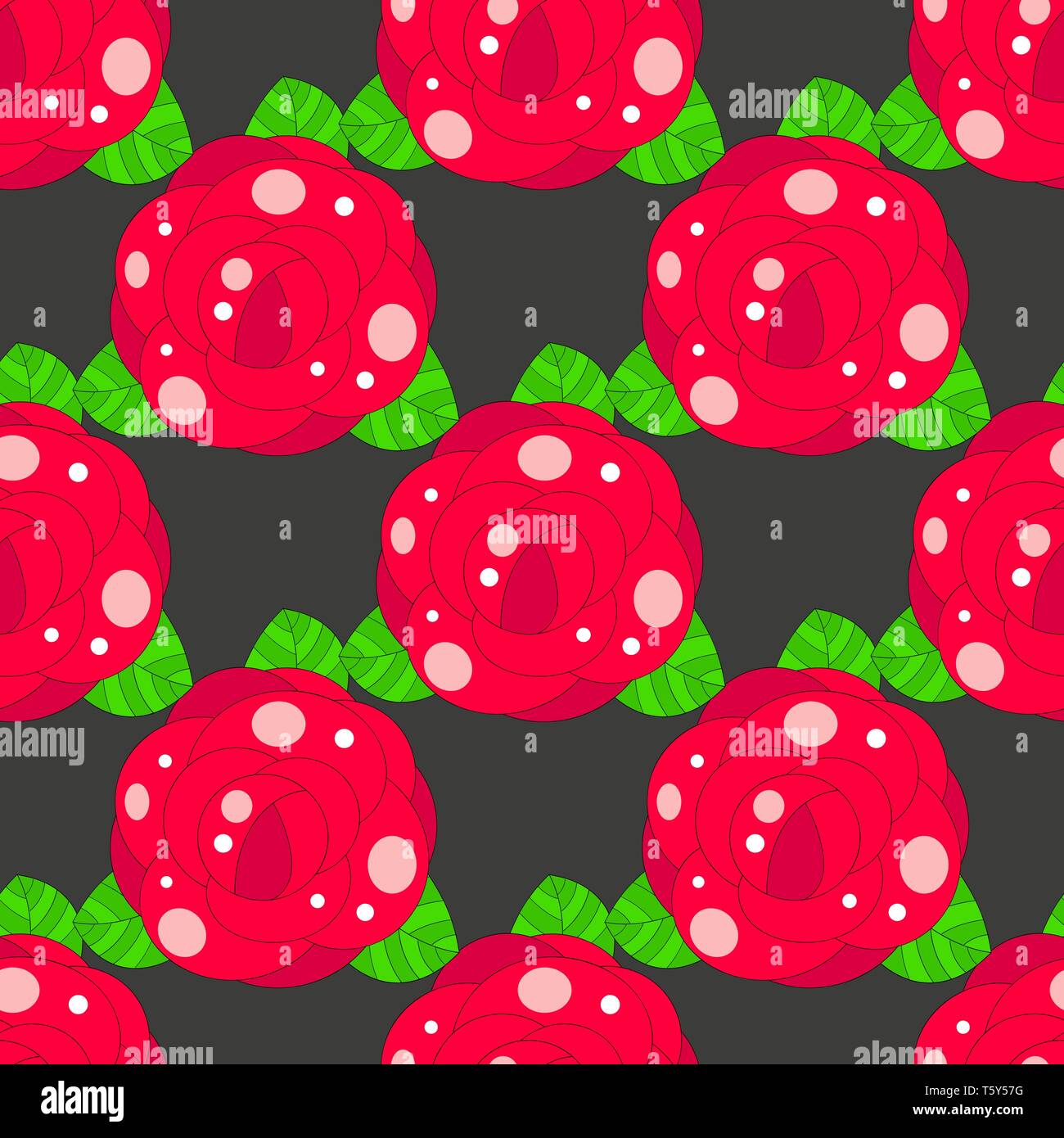 Seamless floral pattern with red rose , Vector Illustration Stock ...