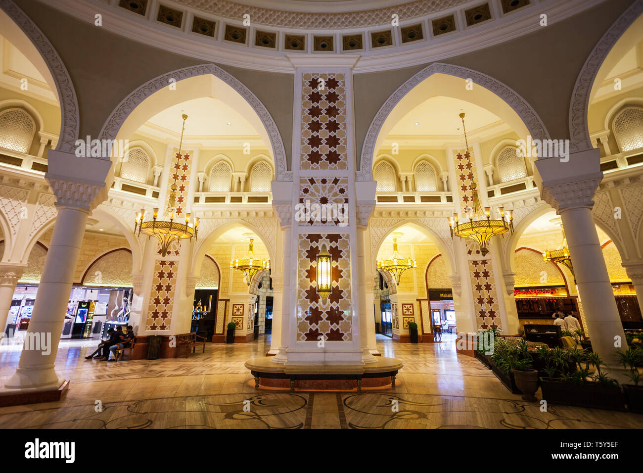 DUBAI, UAE - FEBRUARY 25, 2019: The Souk is an arabian market in the Dubai Mall in UAE Stock Photo