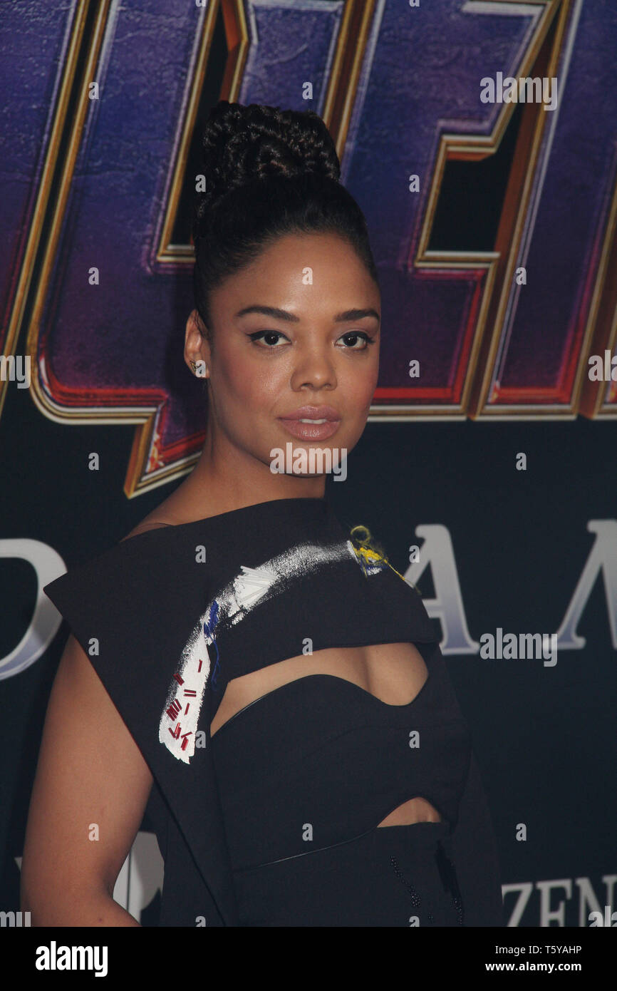 Tessa Thompson 04/22/2019 The world premiere of Marvel Studios