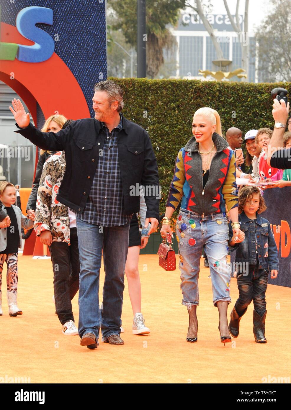 Los Angeles Ca Usa 27th Apr 2019 Kingston Rossdale Gwen Stefani Blake Shelton Apollo Bowie Flynn Rossdale Zuma Nesta Rock Rossdale At Arrivals For Uglydolls Premiere Regal Cinema La Live Los Angeles