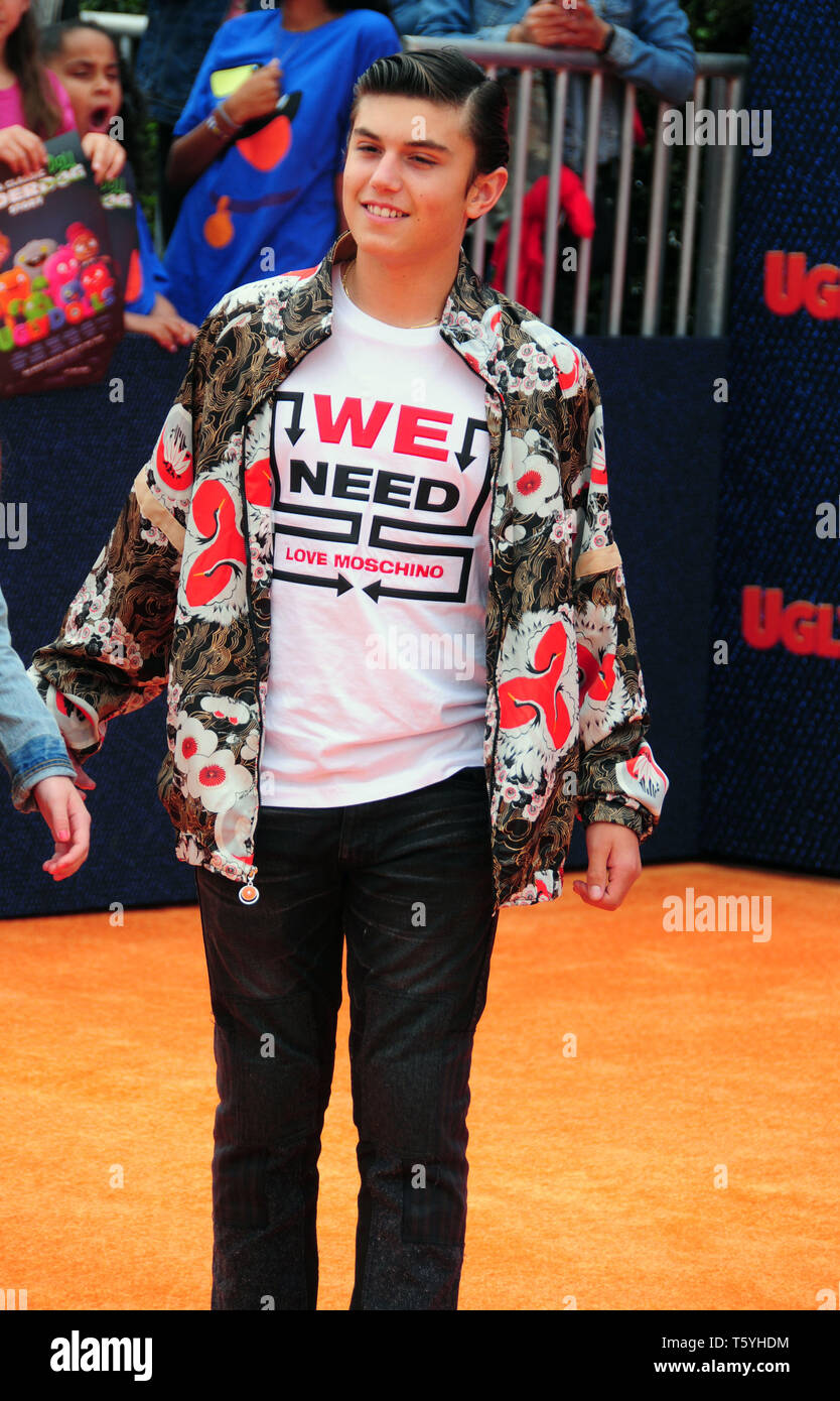 Los Angeles, California, USA  27th April, 2019  Kingston Rossdale attends STX Films Presents the World Premiere of UglyDolls on April 27, 2019 at Regal L.A. Live in Los Angeles, California, USA. Credit: Barry King/Alamy Live News Stock Photo