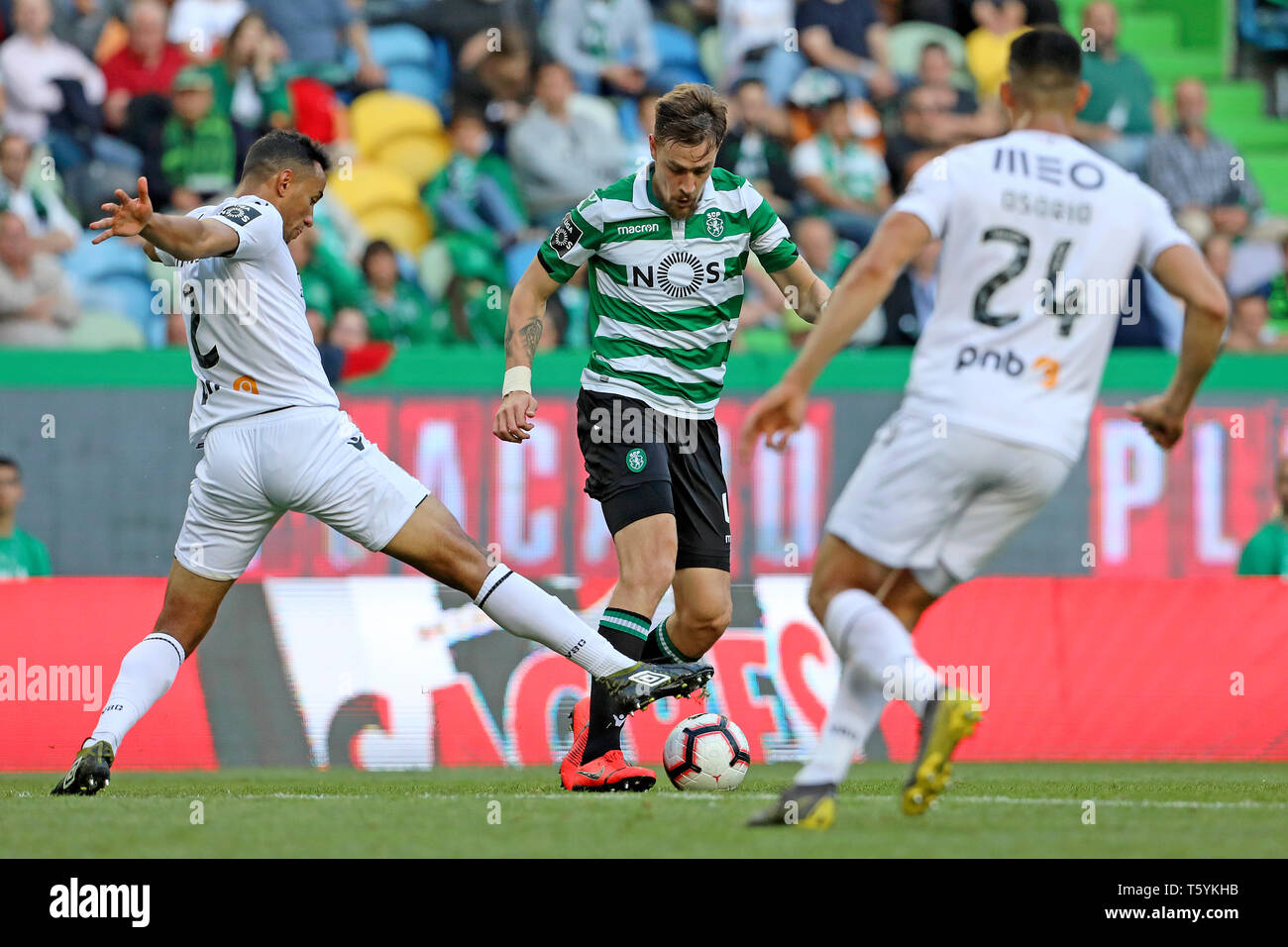 Sebastián Coates of Sporting CP seen in action during the League NOS 2018/19 football match between Sporting CP vs Vitória SC in Lisbon. (Final score: Sporting CP 2 - 0 Vitória SC) Stock Photo