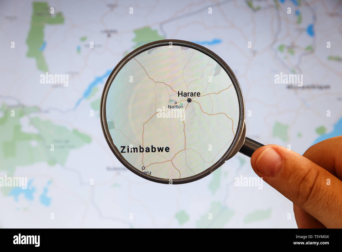 Harare, Zimbabwe. Political map. City visualization illustrative