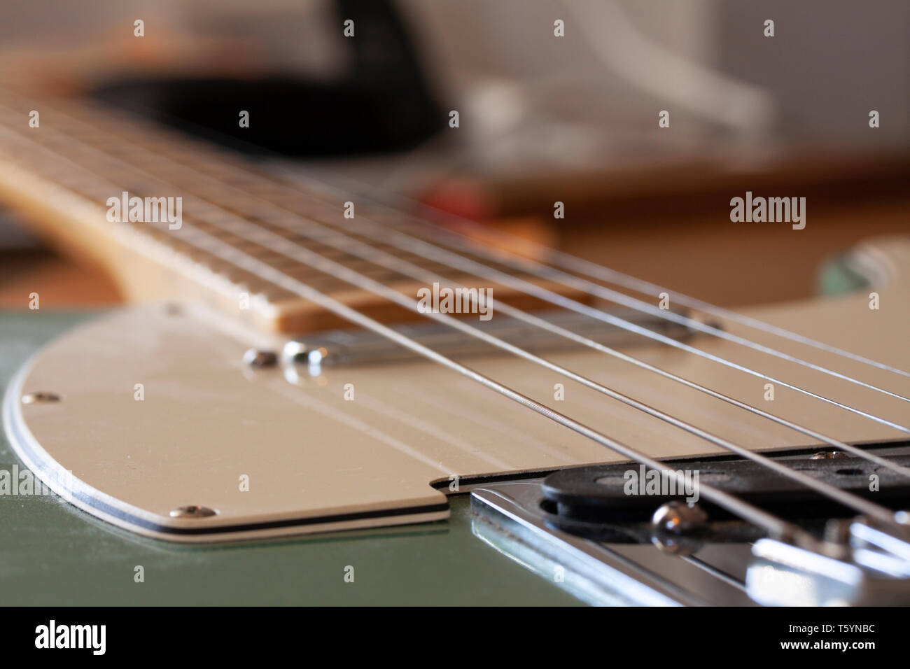 Electric guitar in close up with selective focus Stock Photo
