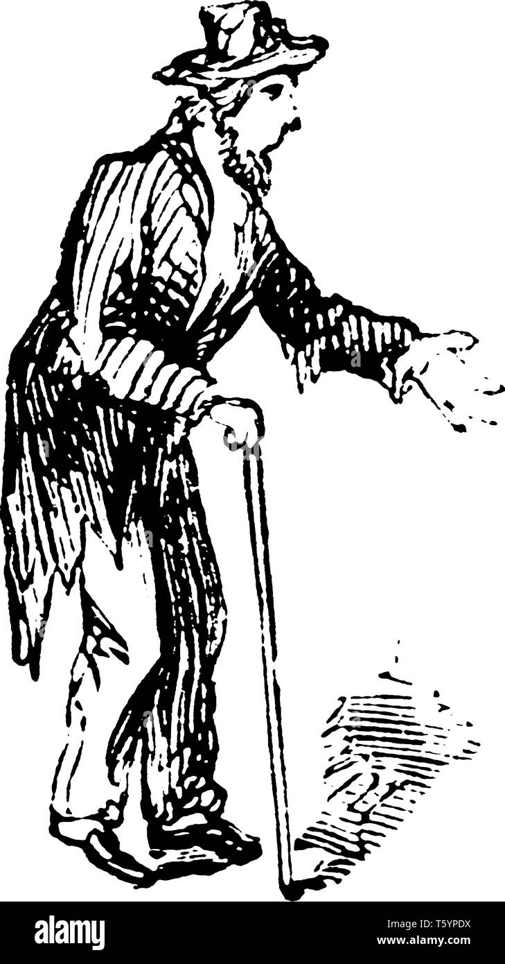 An Old Man With Stick In One Hand Vintage Line Drawing Or Engraving Illustration Stock Vector Image Art Alamy An Old Man With Stick In One Hand Vintage Line Drawing Or Engraving Illustration Stock Vector Image Art Alamy