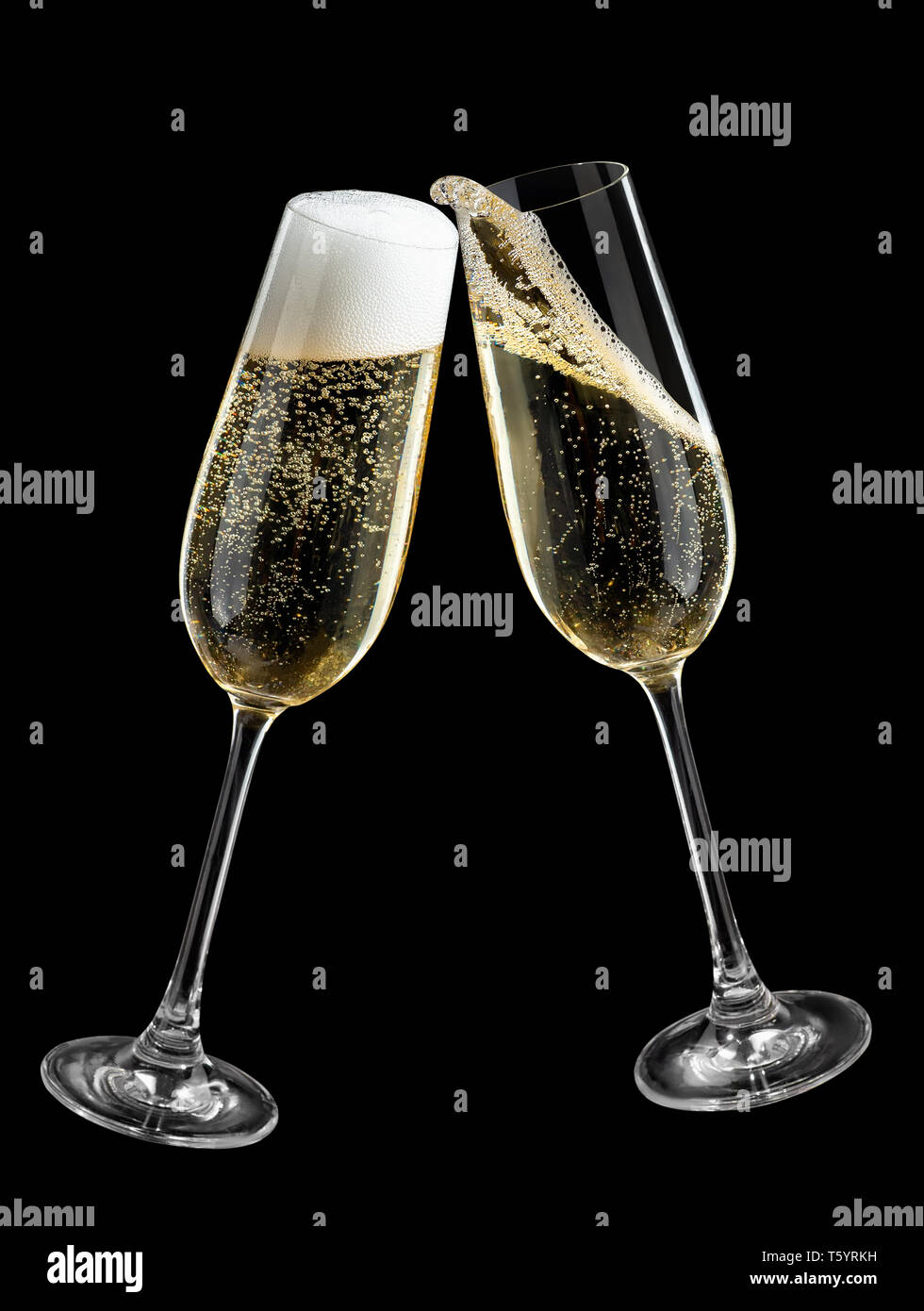 champagne glasses making toast Stock Photo Alamy