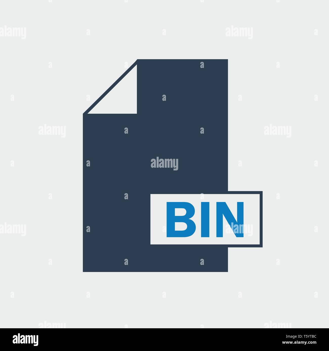 BIN file format Icon on gray Background. Stock Vector
