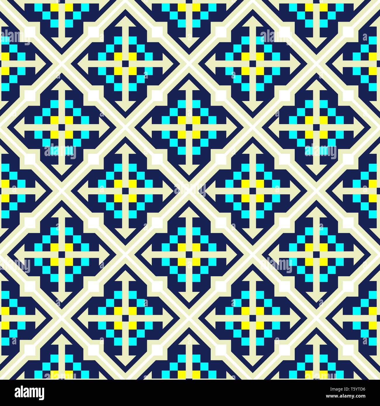 Vector seamless geometric pattern. Repeating elements stylish background tiling Stock Vector