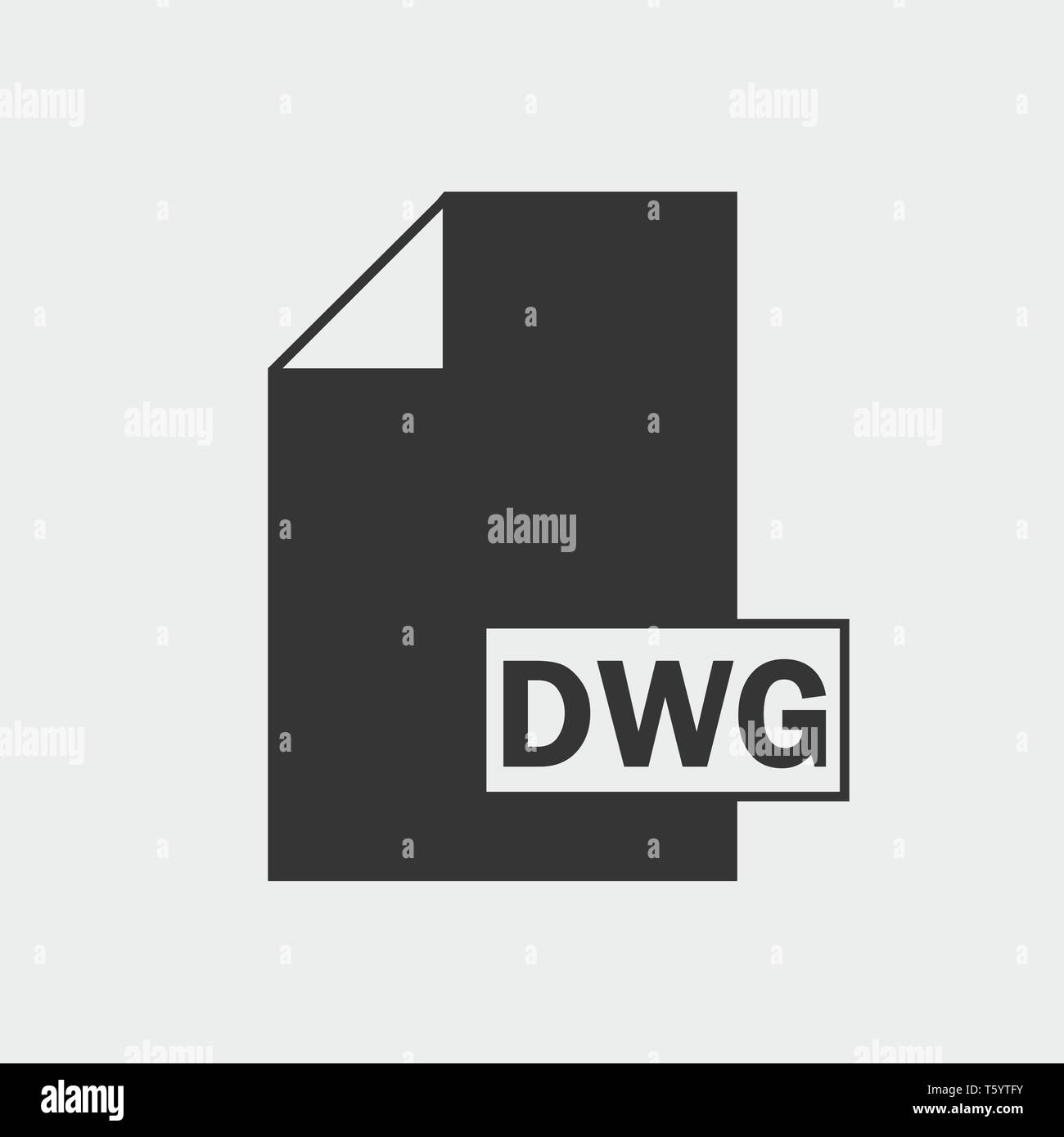 Drawing (DWG) file format icon on gray background. Stock Vector