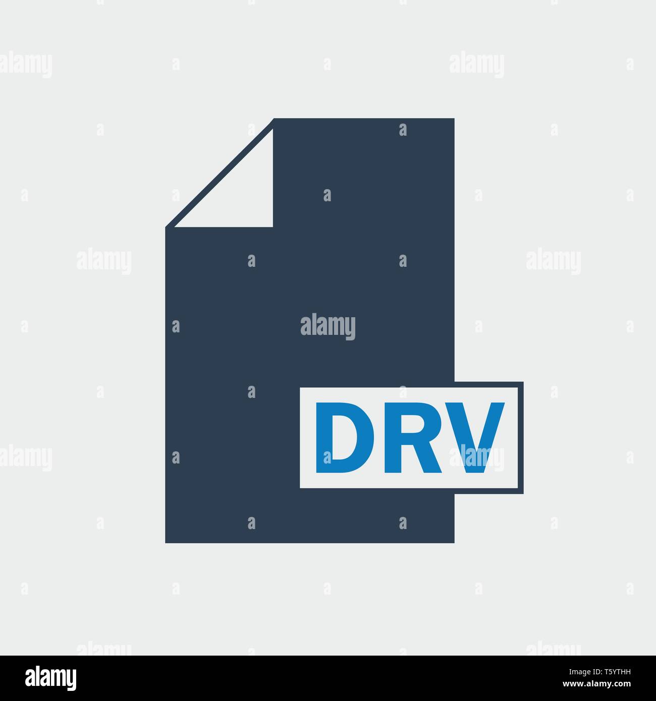 Driver file (DRV) File format icon on gray background. Stock Vector