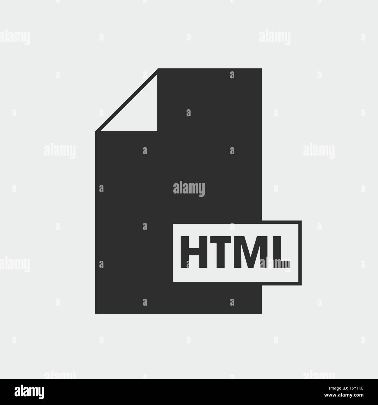 HTML file format Icon on gray background Stock Vector