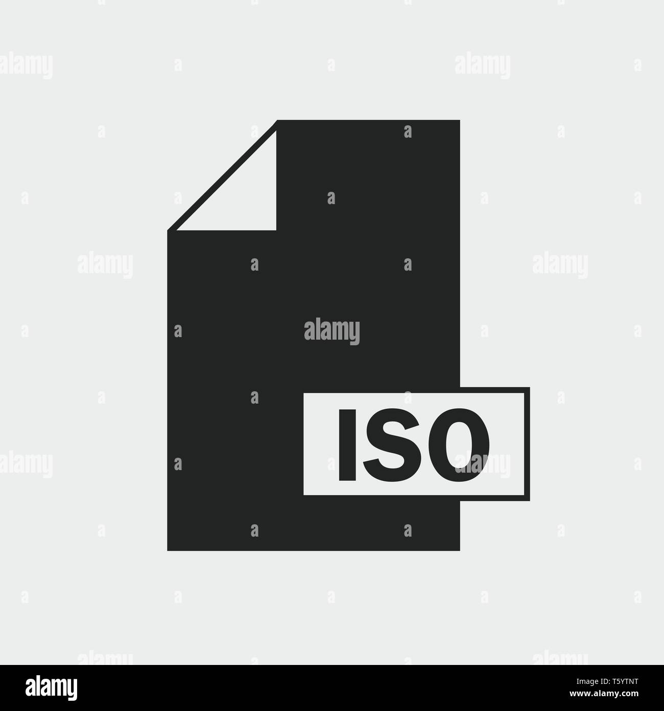 ISO file format icon on gray background Stock Vector