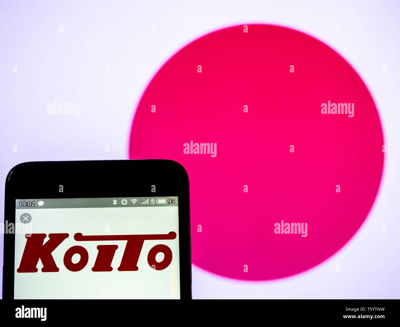 In this photo illustration a KI Holdings Co., Ltd. logo seen displayed on a smart phone Stock Photo