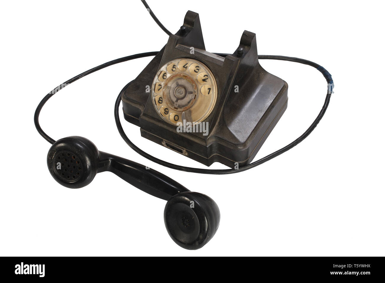 Vintage retro rotary dial telephone isolated on white background Stock ...