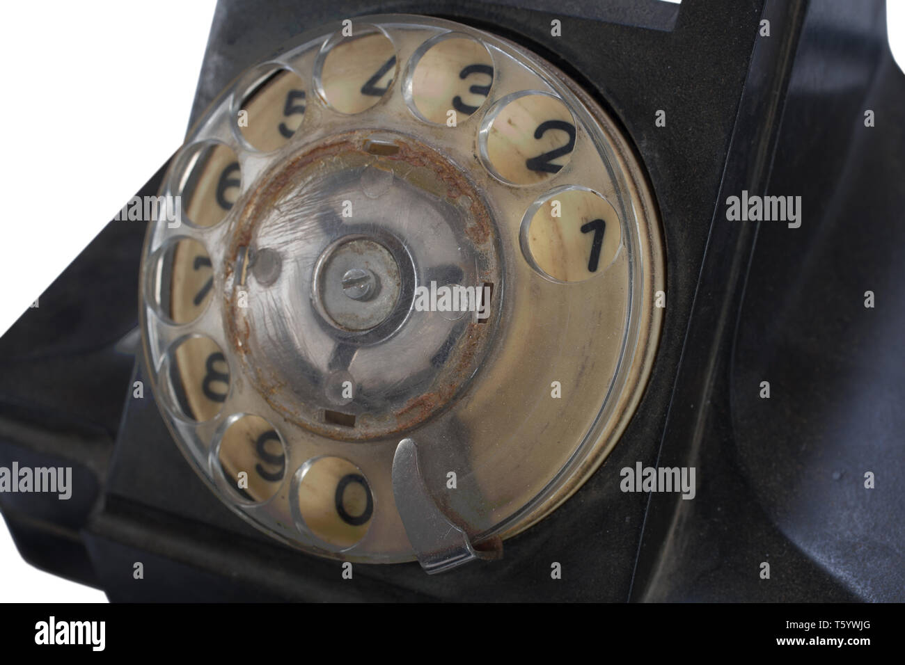 Vintage retro rotary dial telephone isolated on white background Stock ...