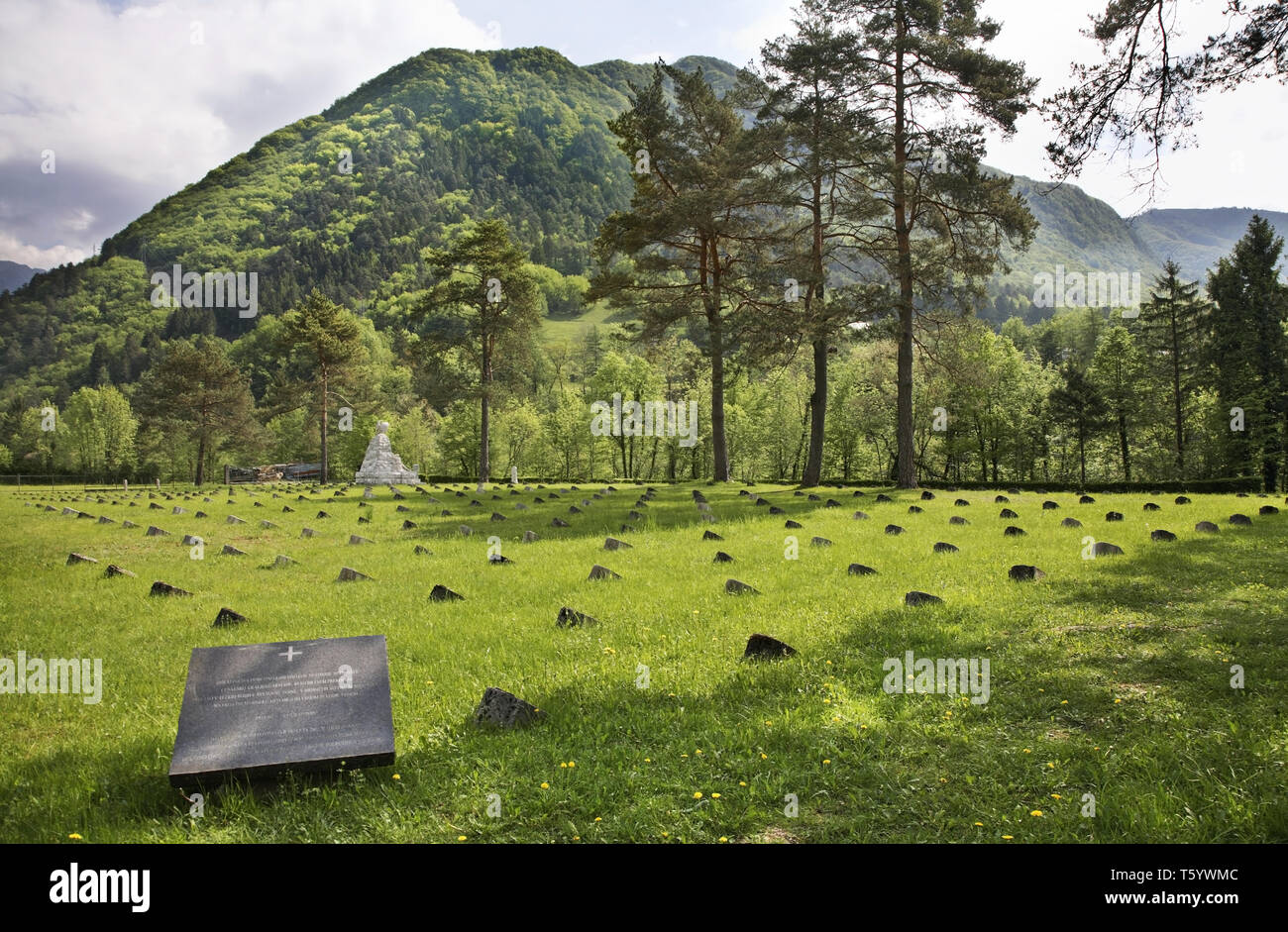 Austro-Hungarian military cemetery near Tolmin. Slovenia Stock Photo