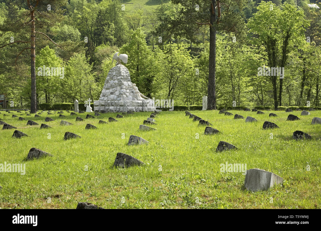 Austro-Hungarian military cemetery near Tolmin. Slovenia Stock Photo