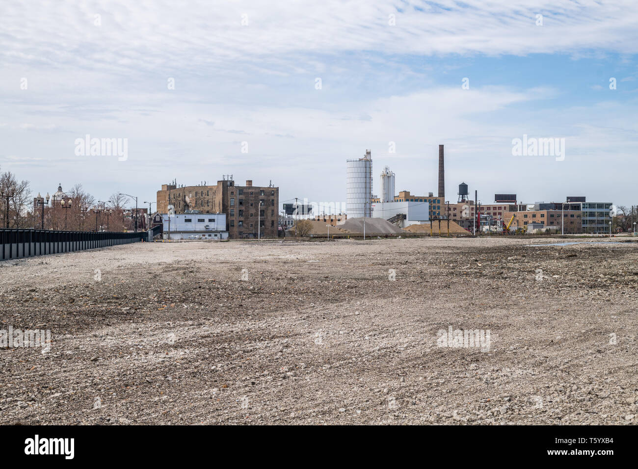 Former site of Finkl Steel, demolished to make way for Lincoln Yards development Stock Photo