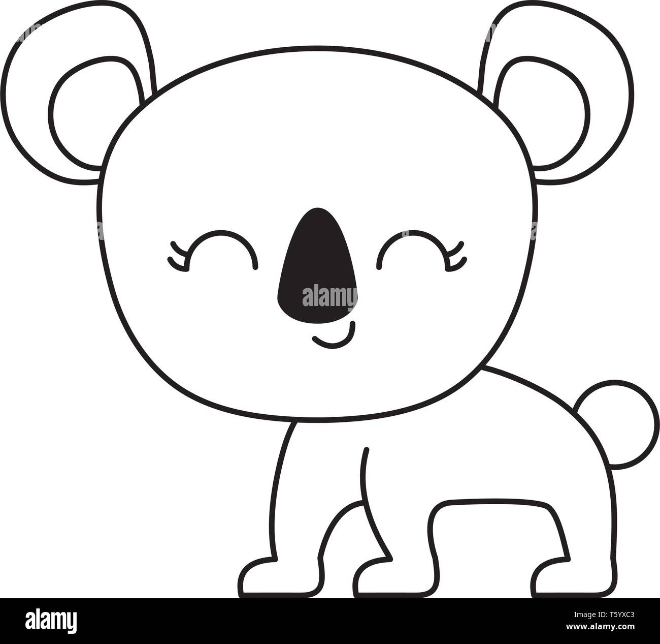 cute koala animal isolated icon vector illustration design Stock Vector ...