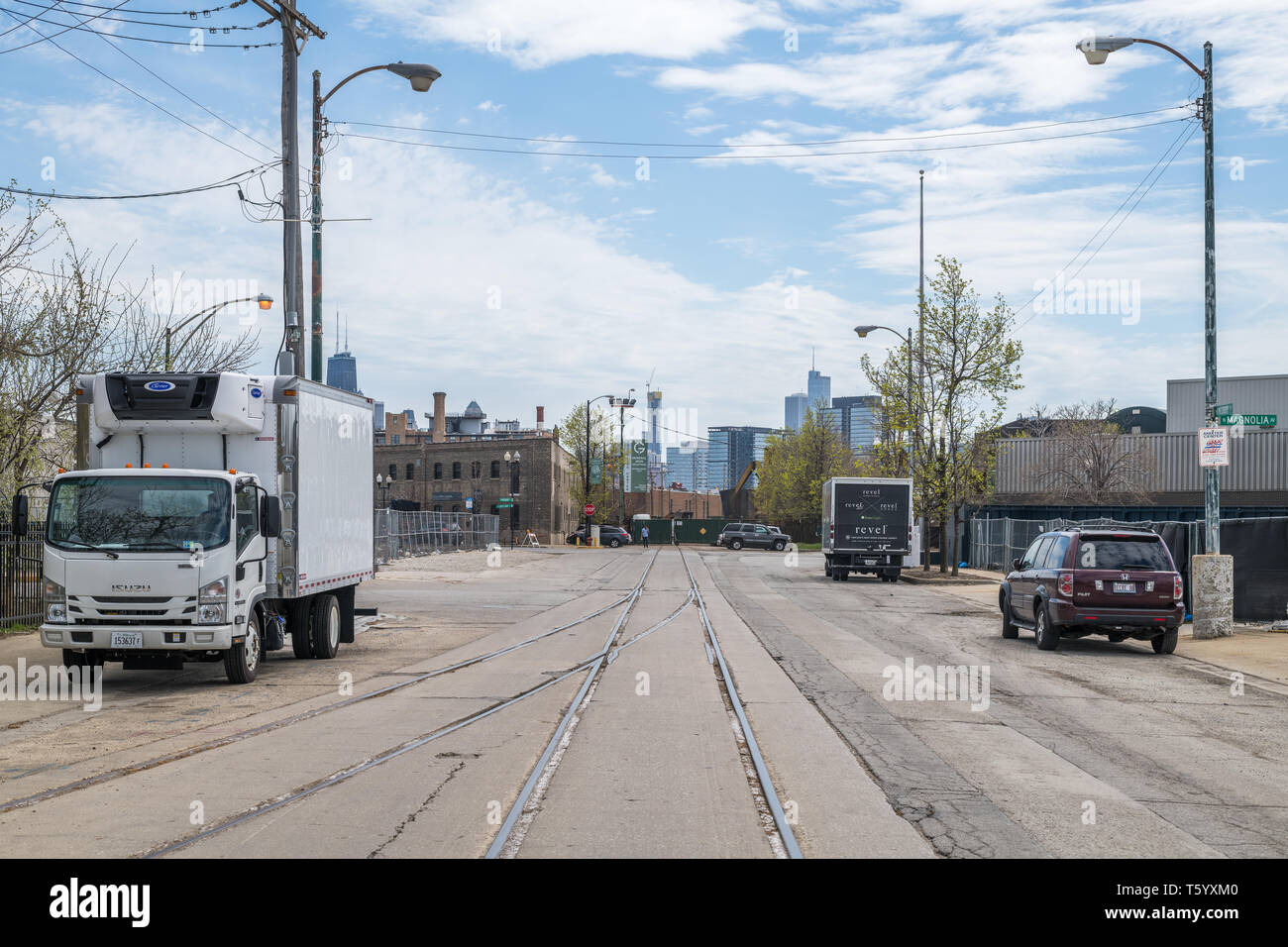 Former site of Finkl Steel, demolished to make way for Lincoln Yards development Stock Photo