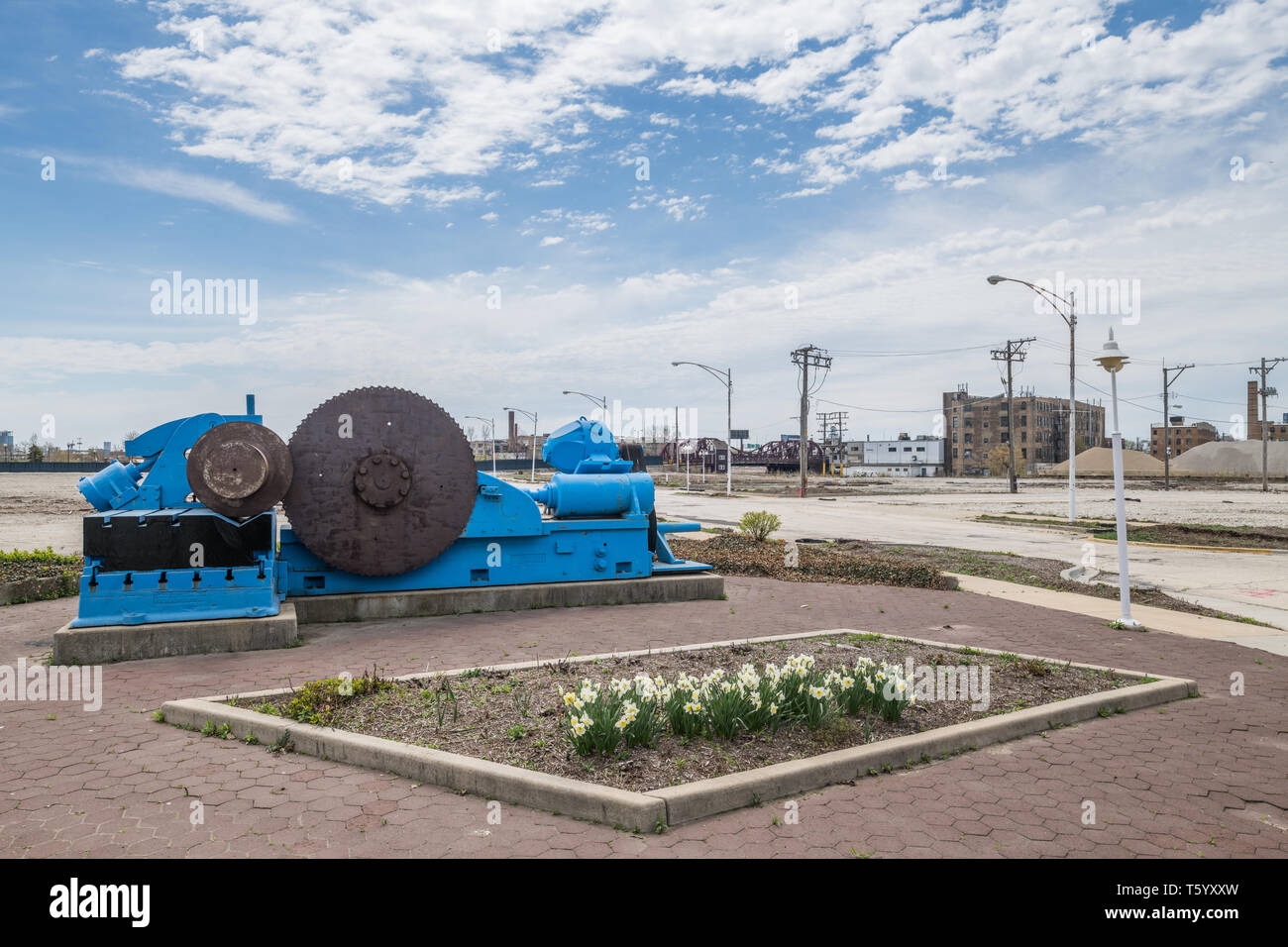 Former site of Finkl Steel, demolished to make way for Lincoln Yards development Stock Photo