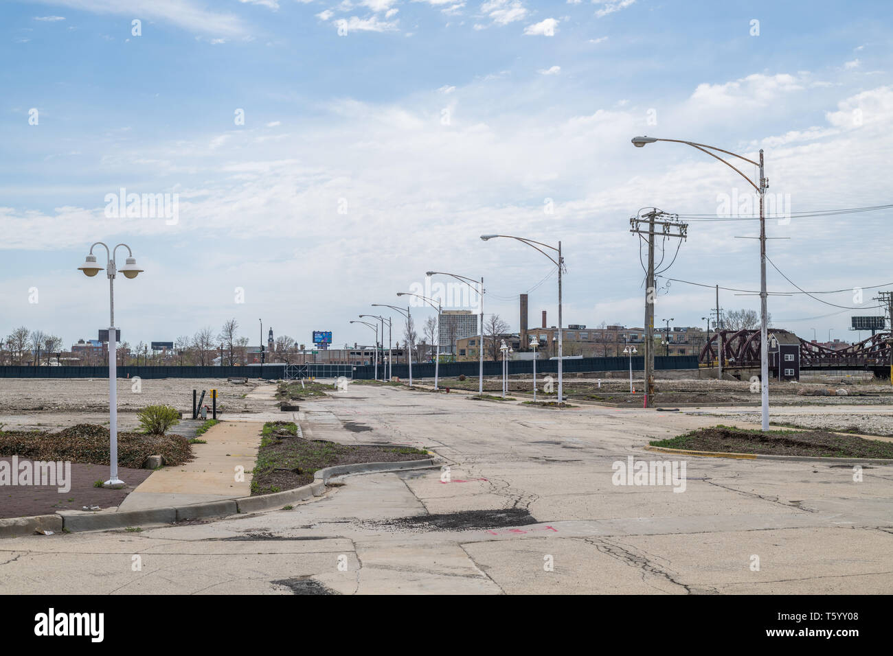 Former site of Finkl Steel, demolished to make way for Lincoln Yards development Stock Photo