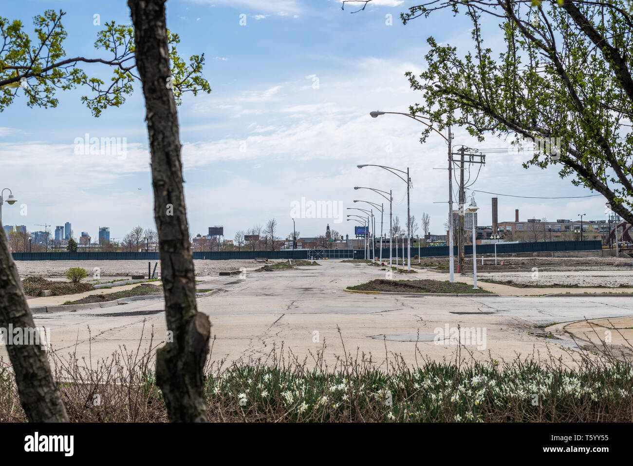 Former site of Finkl Steel, demolished to make way for Lincoln Yards development Stock Photo