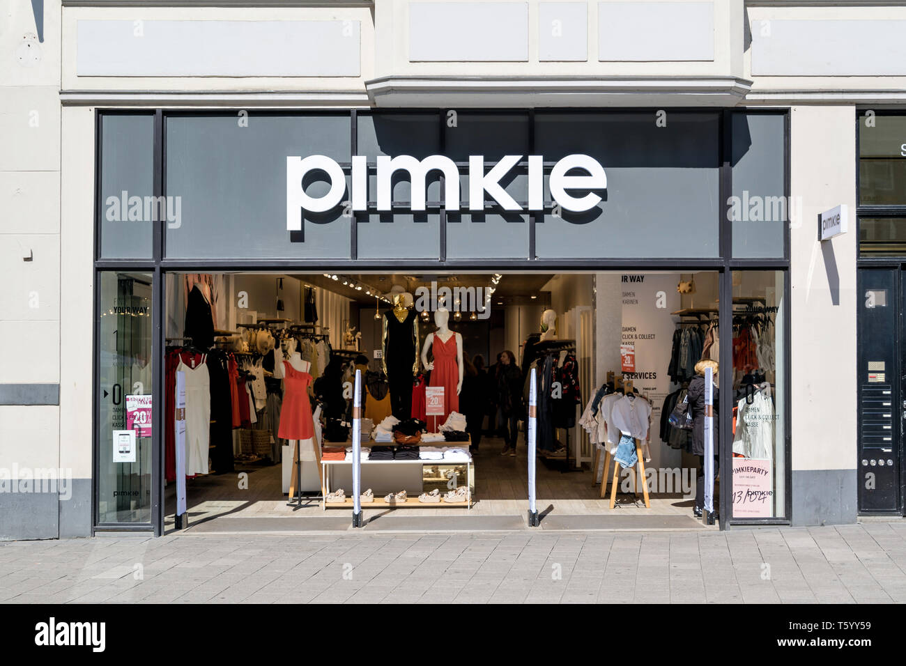 Pimkie branch  in Hamburg. Pimkie is privately owned a fast fashion label and store chain for young women's clothing with shops all across Europe. Stock Photo