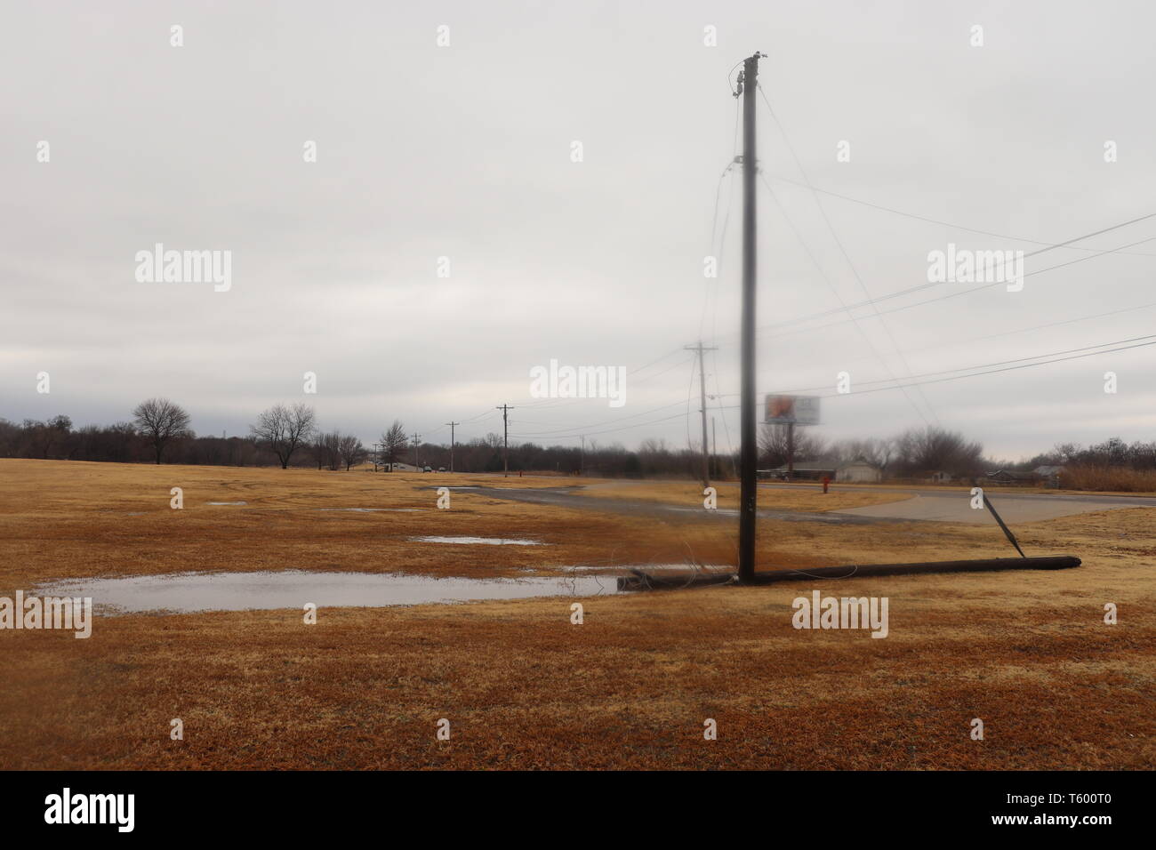 Down power pole in the water Stock Photo - Alamy