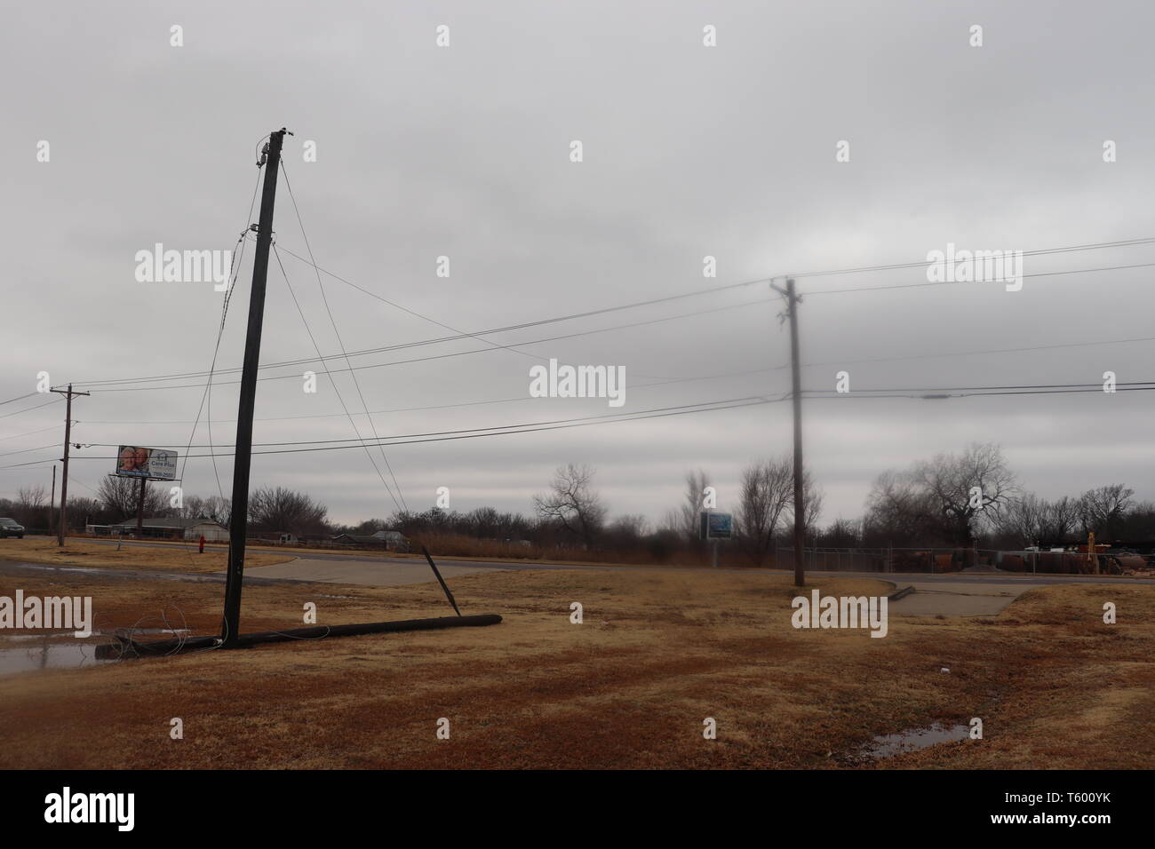 Down power pole in the water Stock Photo - Alamy