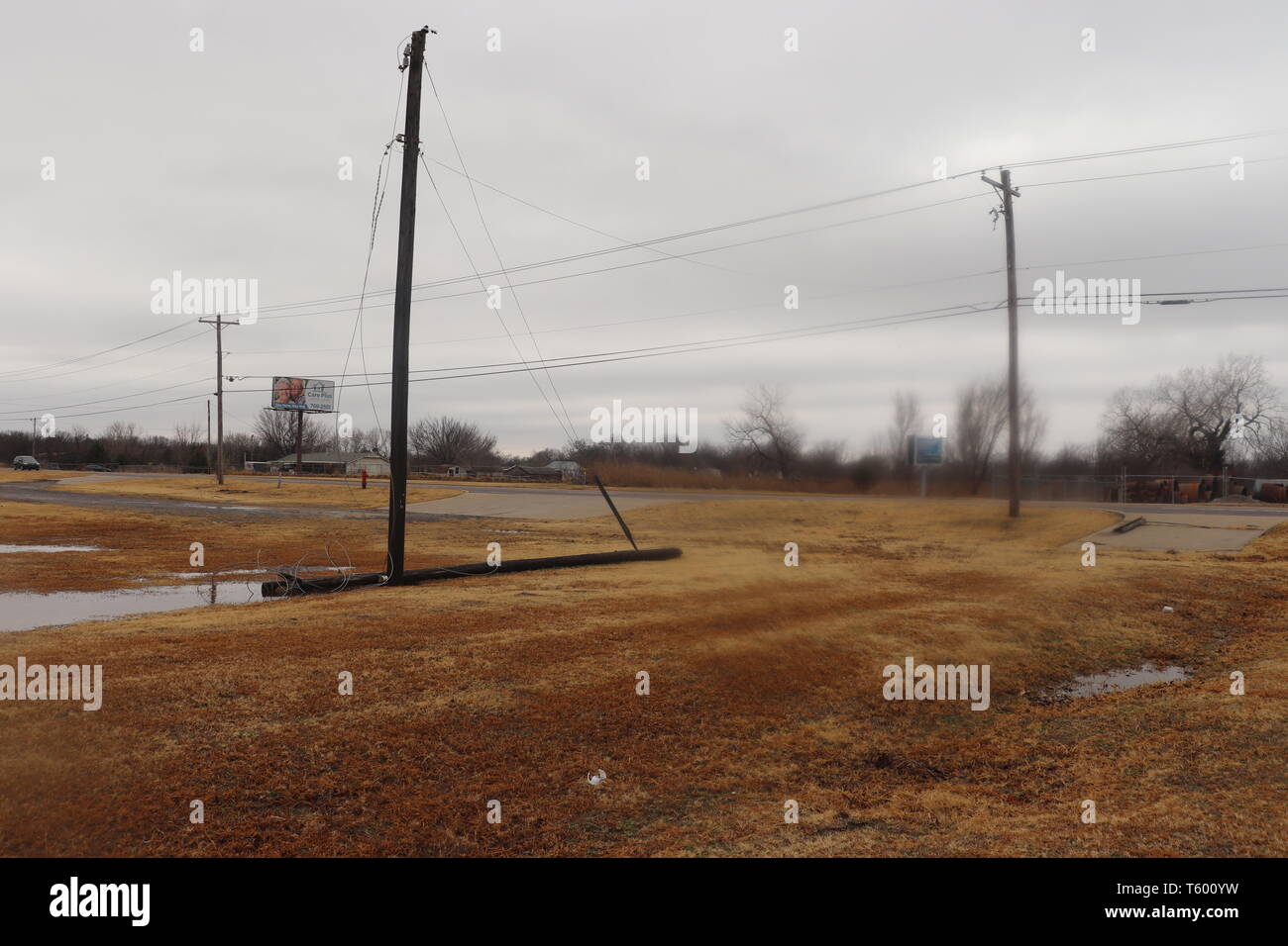 Down power pole in the water Stock Photo - Alamy