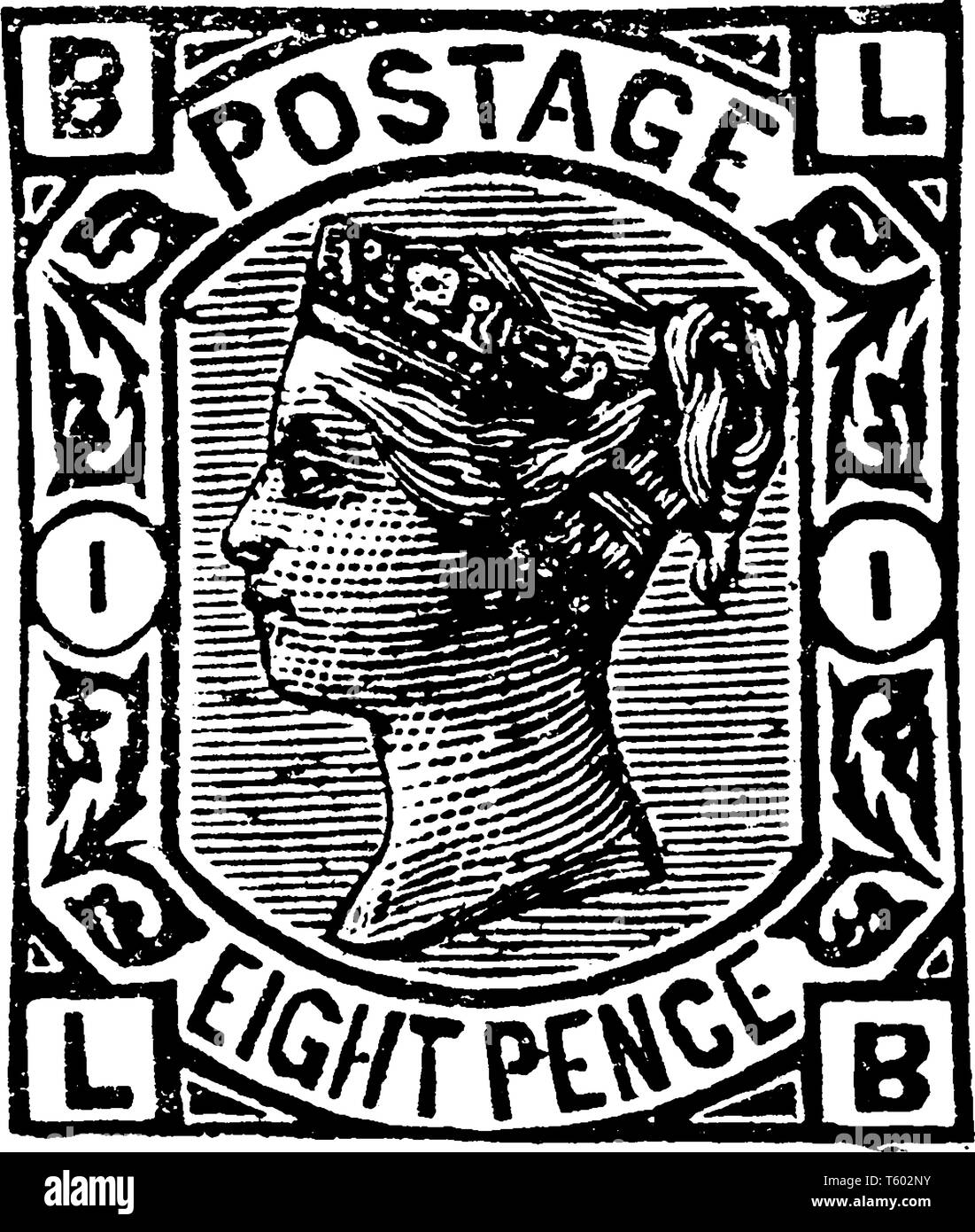 This illustration represents Great Britain and Ireland Eight Pence