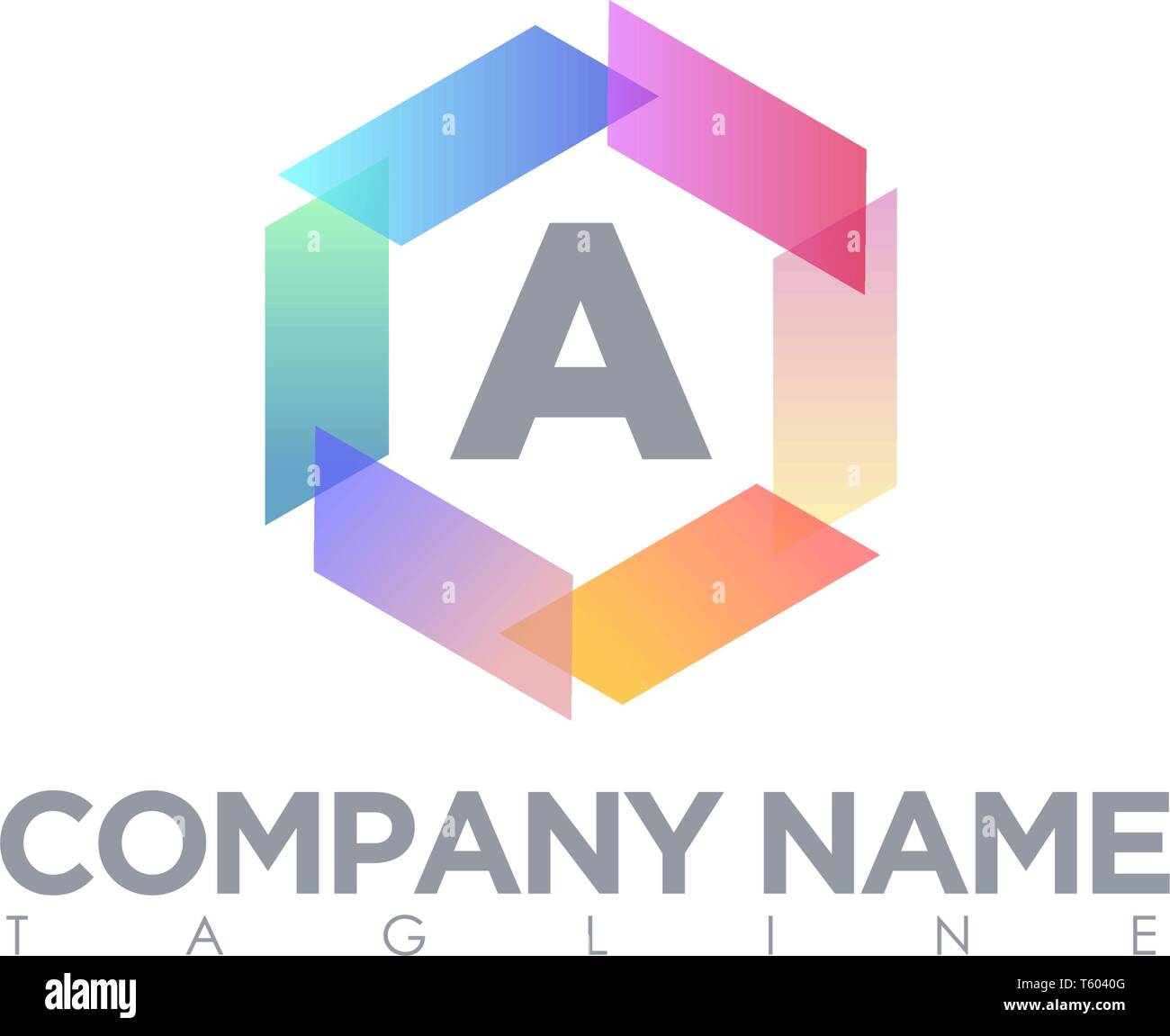 A LOGO MODERN LETTER Stock Vector