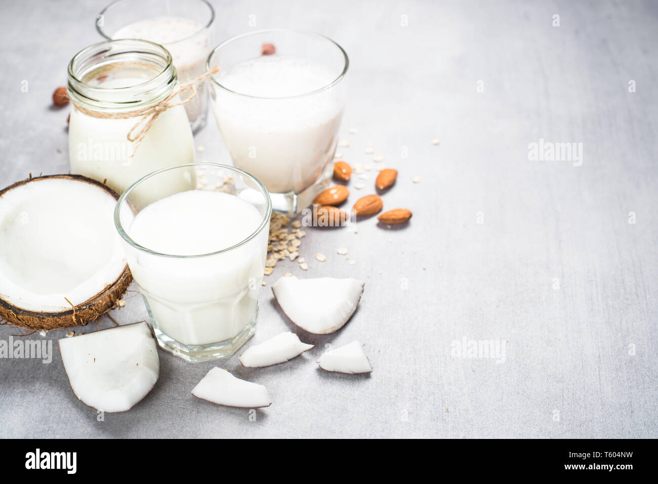 Vegan non dairy alternative milk.  Stock Photo