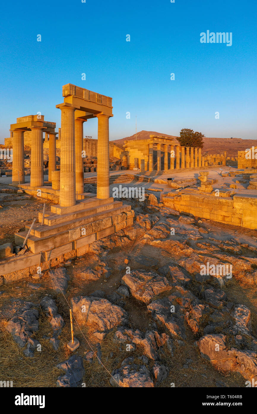 Greece, Rhodes, Lindos Acropolis Stock Photo