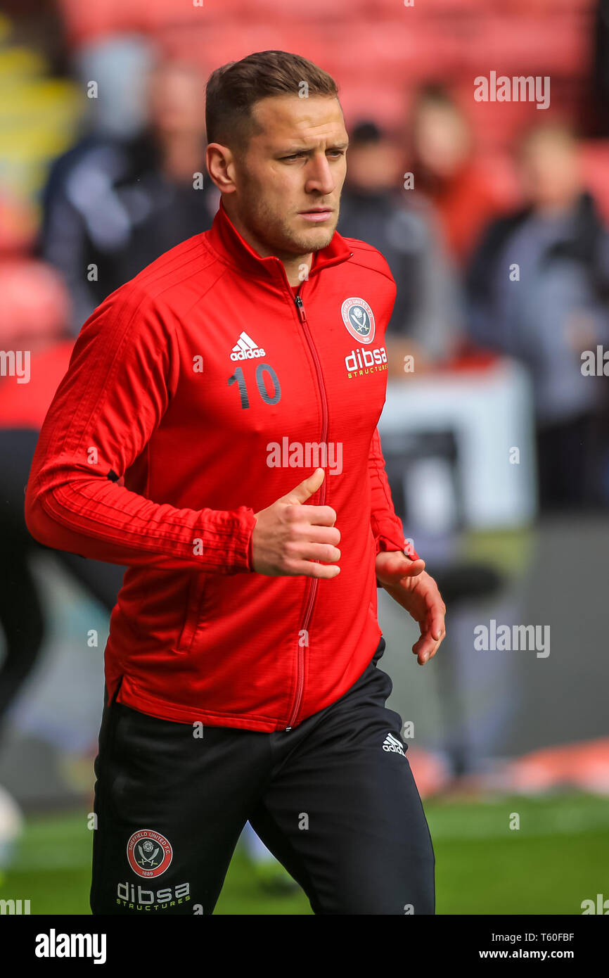 27th April 2019, Bramall Lane, Sheffield, England; Sky Bet Championship, Sheffield United vs Ipswich Town ;   Billy Sharp (10) of Sheffield United returns to the squad to face Ipswich   Credit: Craig Milner/News Images  English Football League images are subject to DataCo Licence Stock Photo
