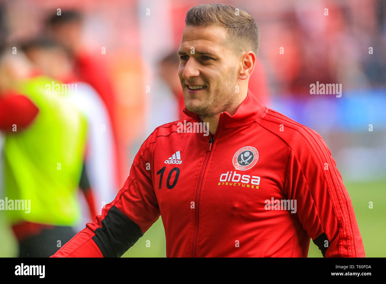 27th April 2019, Bramall Lane, Sheffield, England; Sky Bet Championship, Sheffield United vs Ipswich Town ;   Billy Sharp (10) of Sheffield United returns to the squad to face Ipswich   Credit: Craig Milner/News Images  English Football League images are subject to DataCo Licence Stock Photo