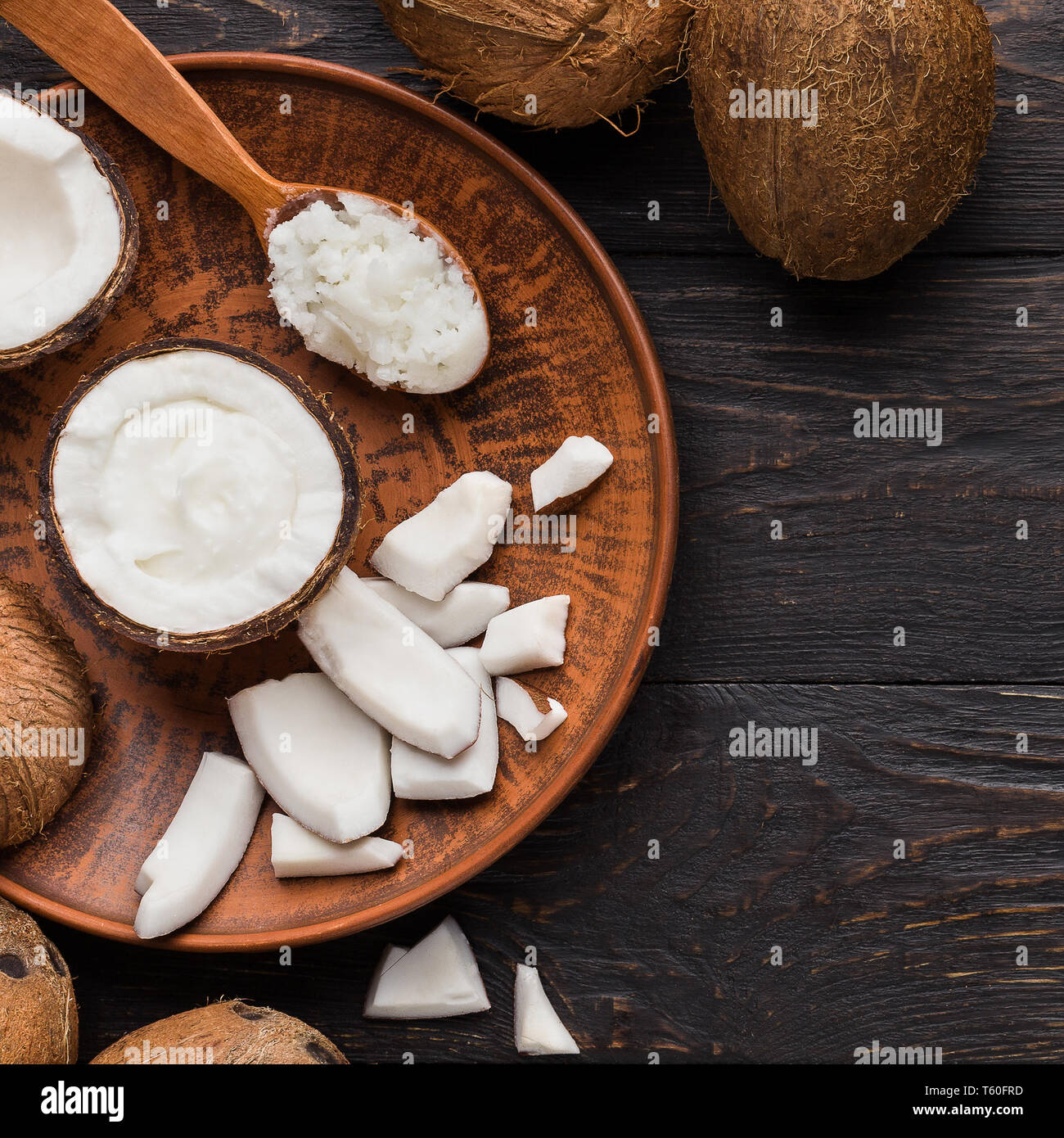 Cooking with coconut concept stock photo alamy