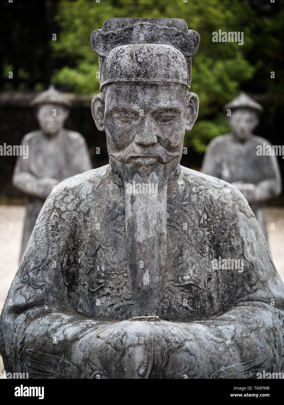 Stone guardians at Royal Tomb of Khai Dinh King (Lăng Khải Định) nearby Hue, Vietnam, Asia Stock Photo