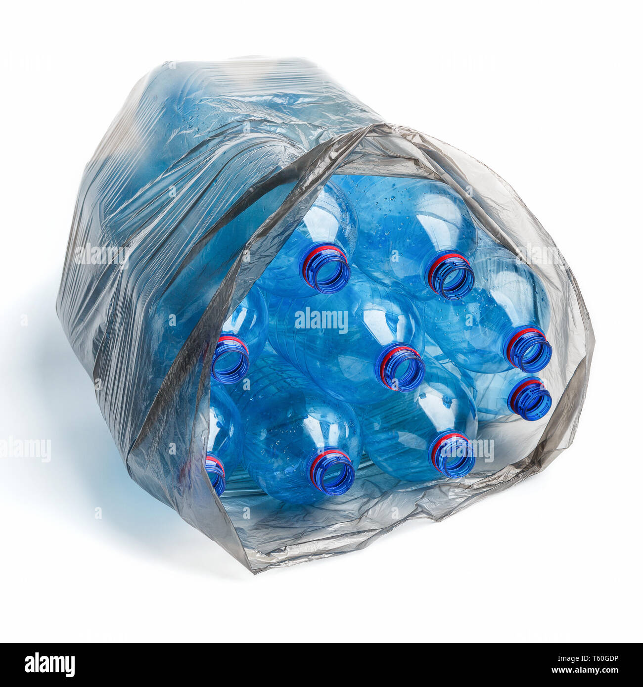Garbage bag with plastic bottles Stock Photo Alamy