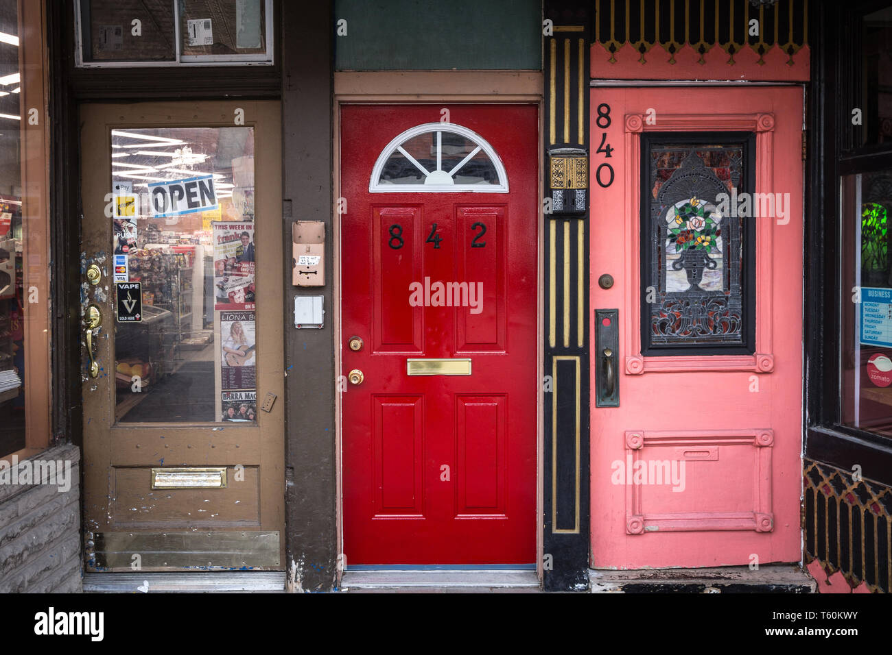 OTTAWA, CANADA NOVEMBER 12, 2018 Entrance doors of a shared