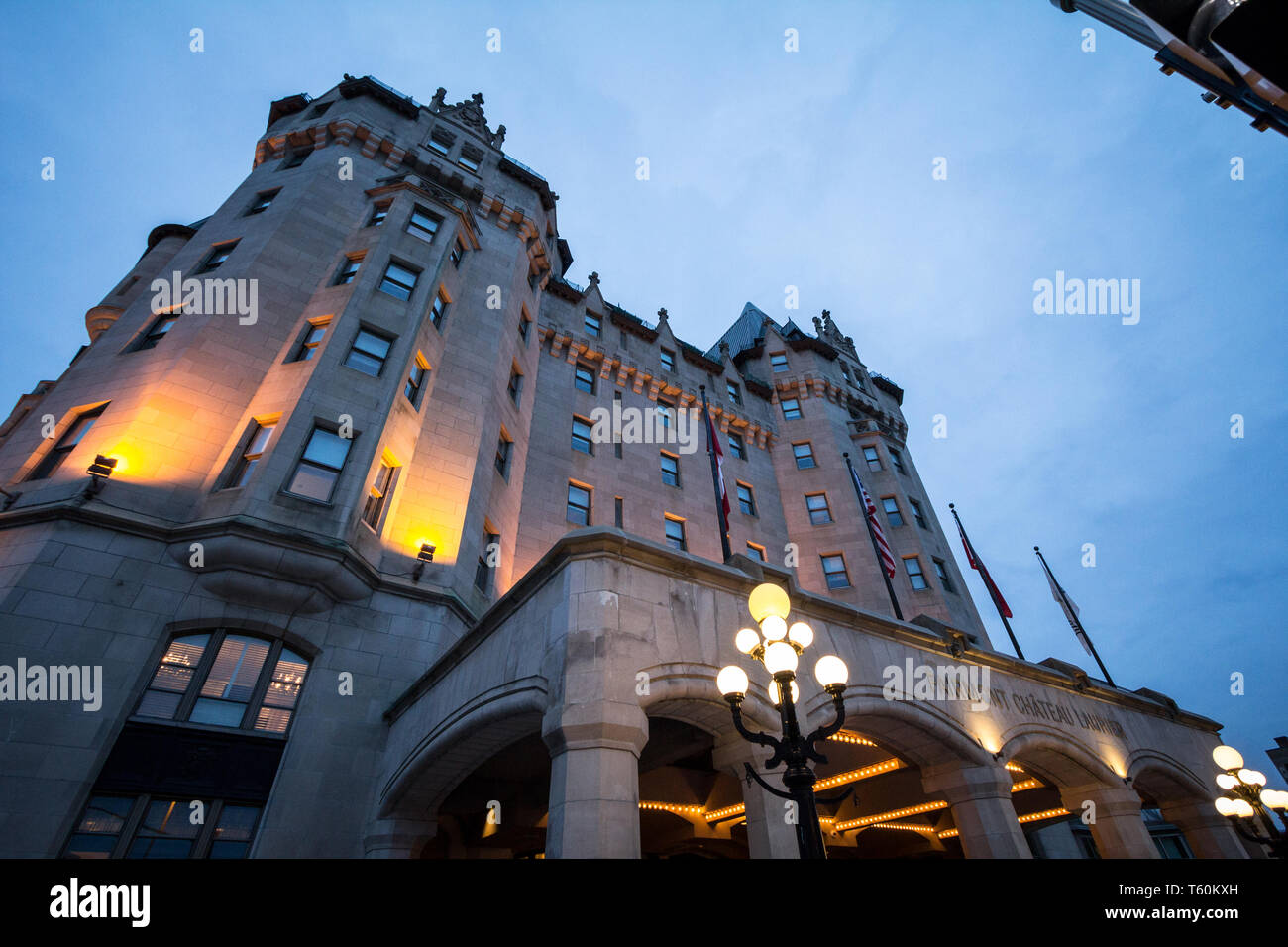 OTTAWA, CANADA NOVEMBER 12, 2018 entrance to the Fairmont Chateau Laurier hotel in downtown